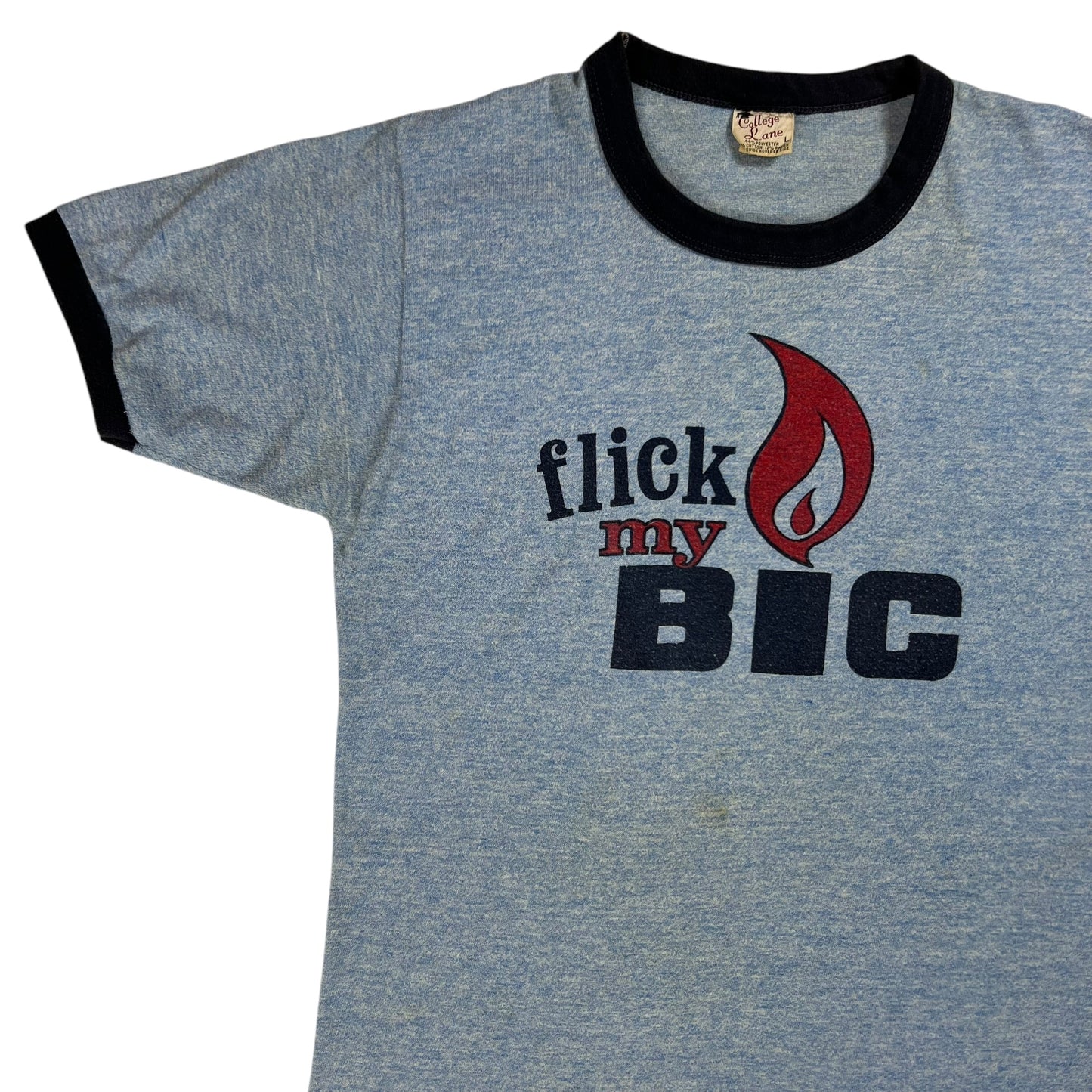 Vintage 1970s Flick My Bic lighter ringer tee (M)