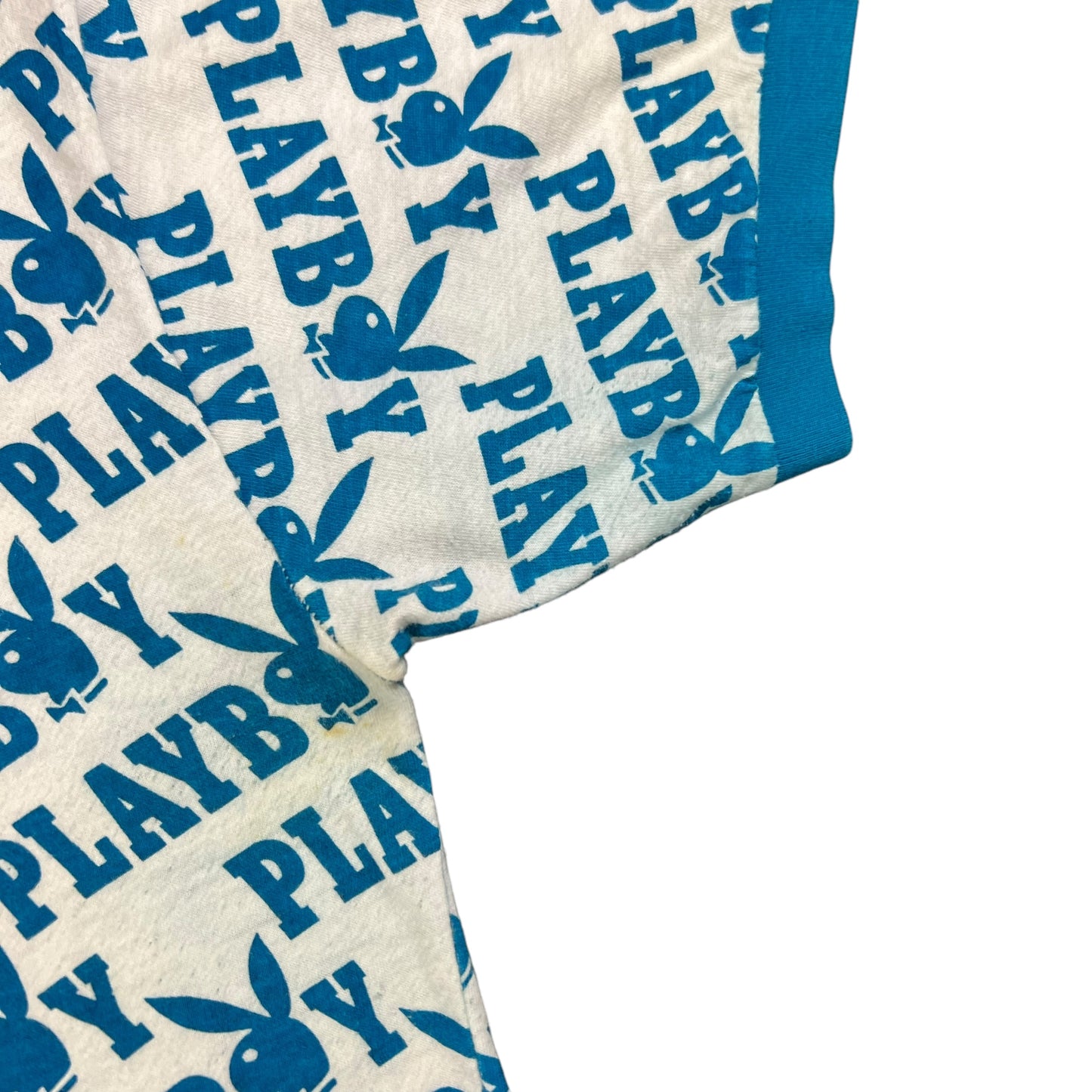Vintage 1970s Playboy bunny all over print ringer tee (M)