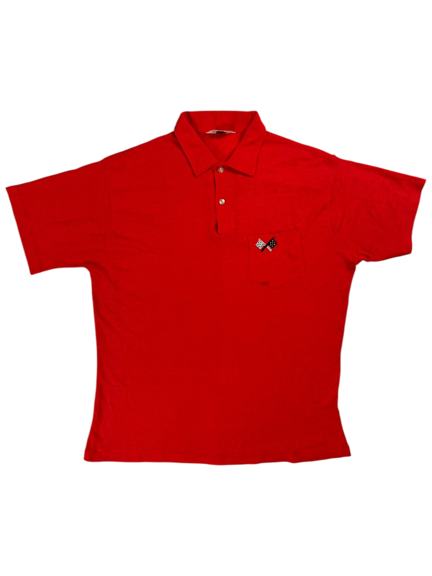 Vintage 1970s The International checkered flags polo shirt (L)