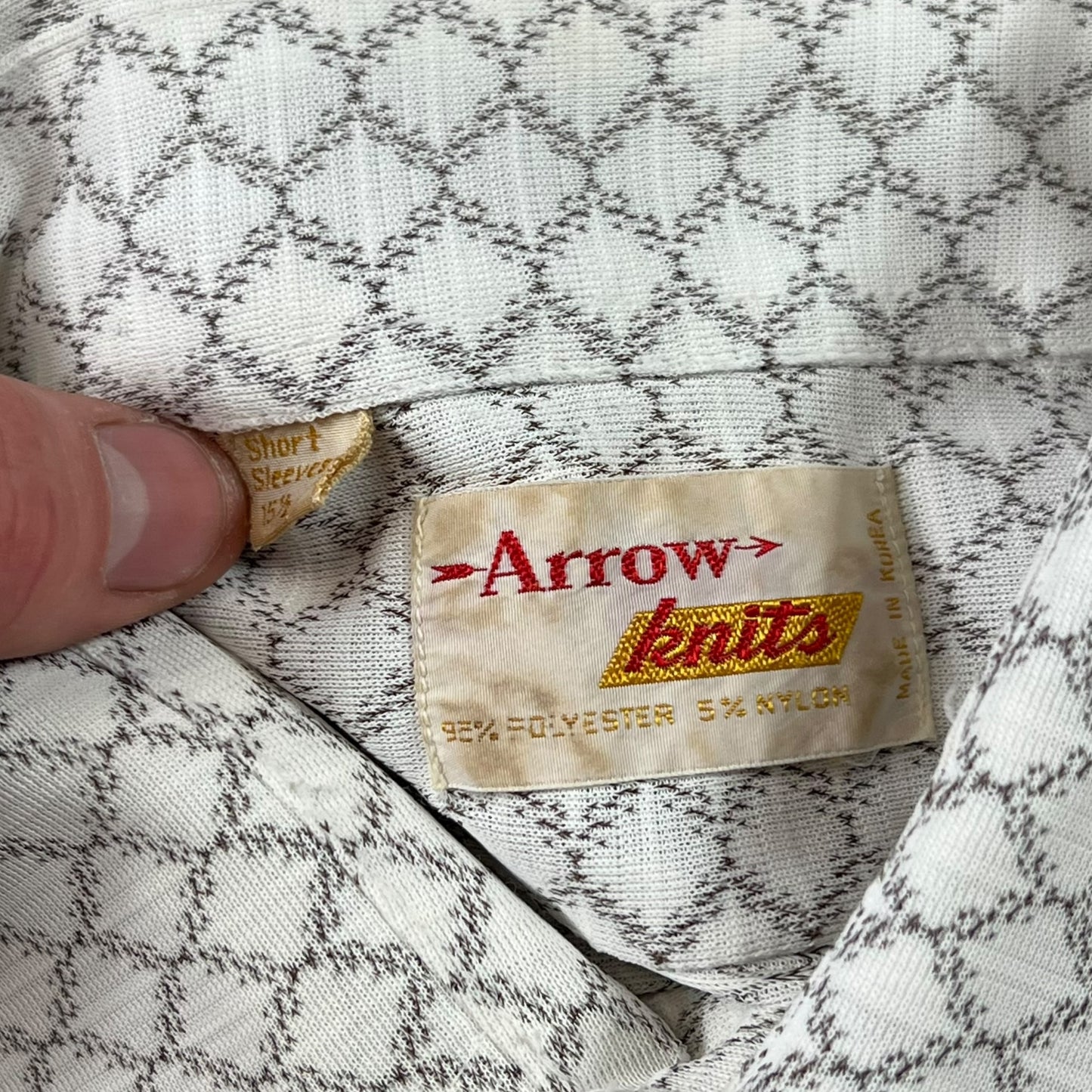 Vintage 1970s Arrow Knits checkered button up shirt (L)