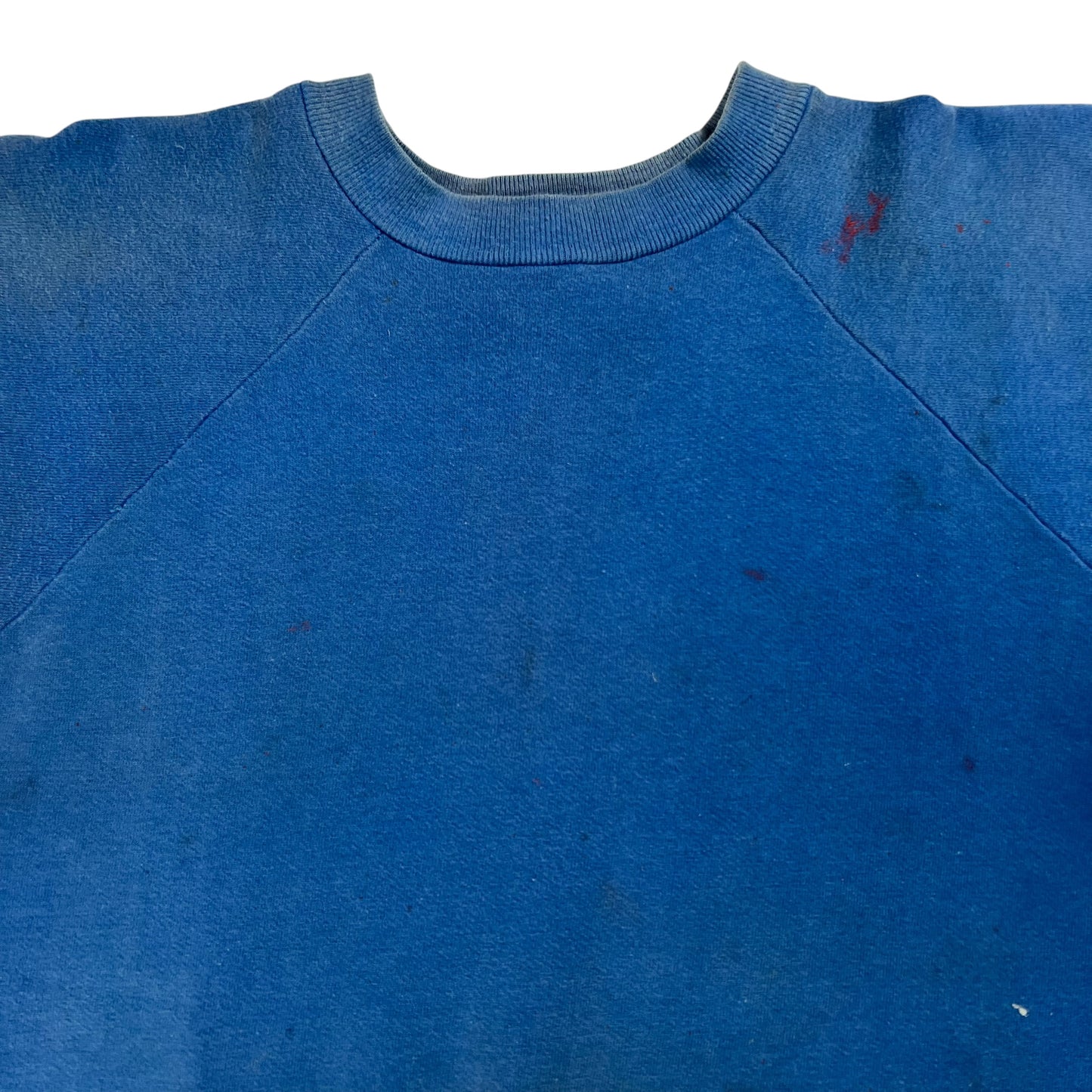 Vintage 1970s blue blank thrashed short sleeve crewneck (M)