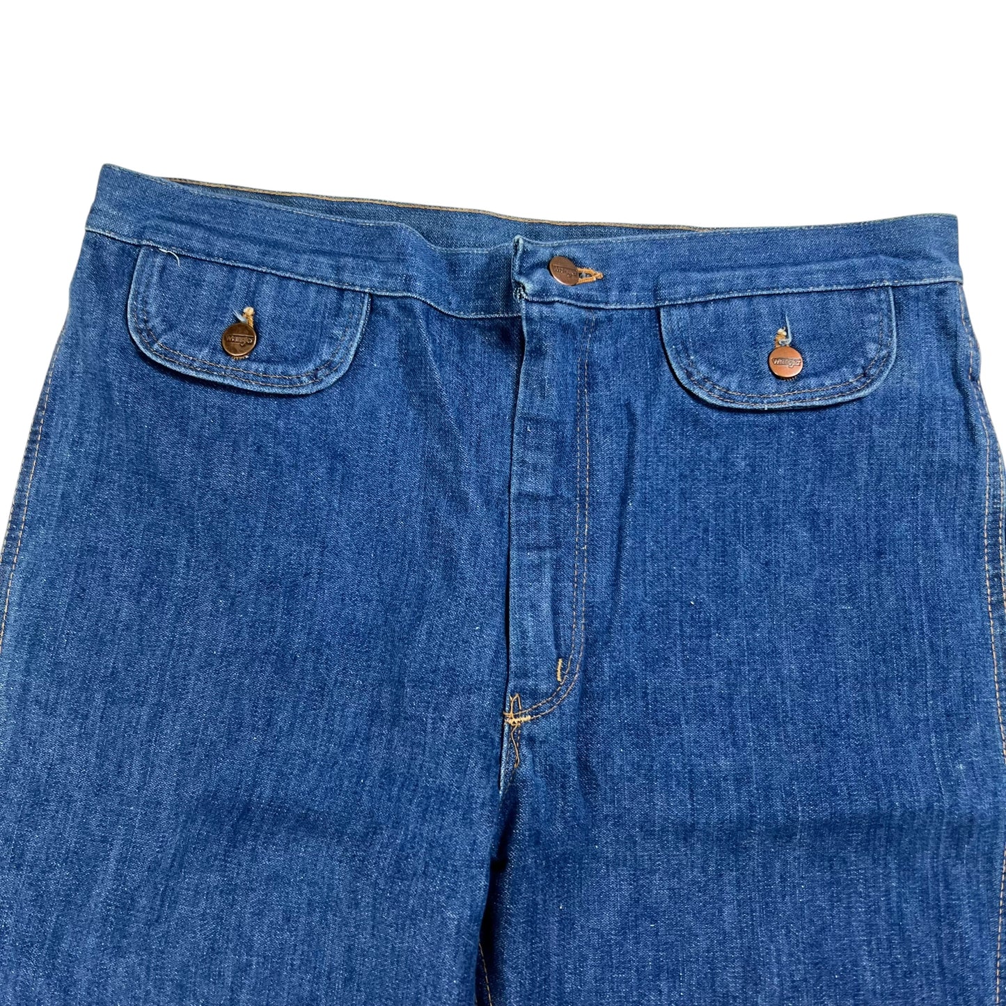 Vintage 1970s Wrangler bell bottom flare denim jeans (34x28)