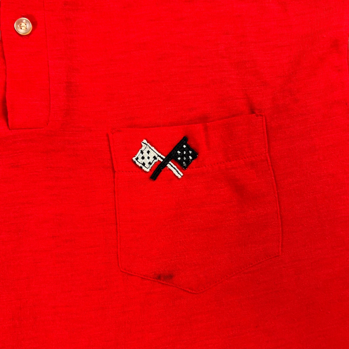 Vintage 1970s The International checkered flags polo shirt (L)