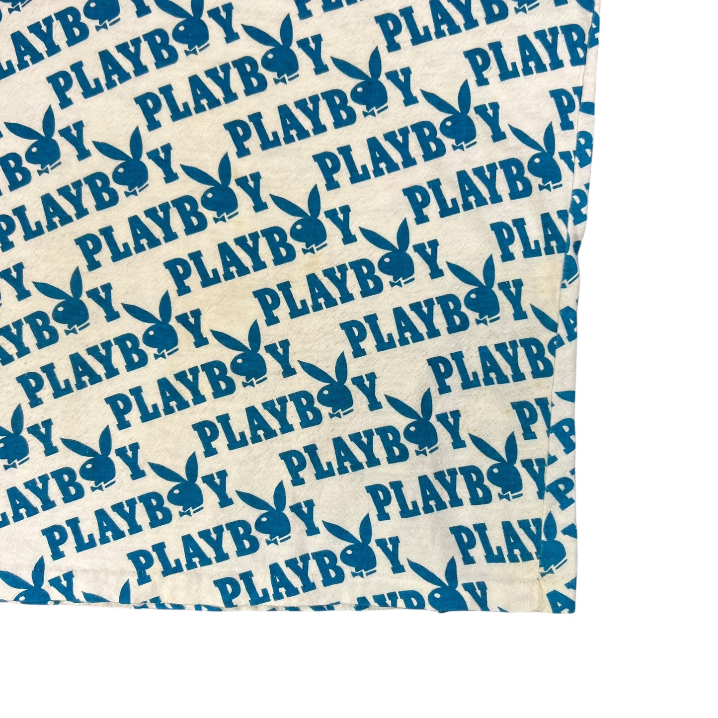 Vintage 1970s Playboy bunny all over print ringer tee (M)
