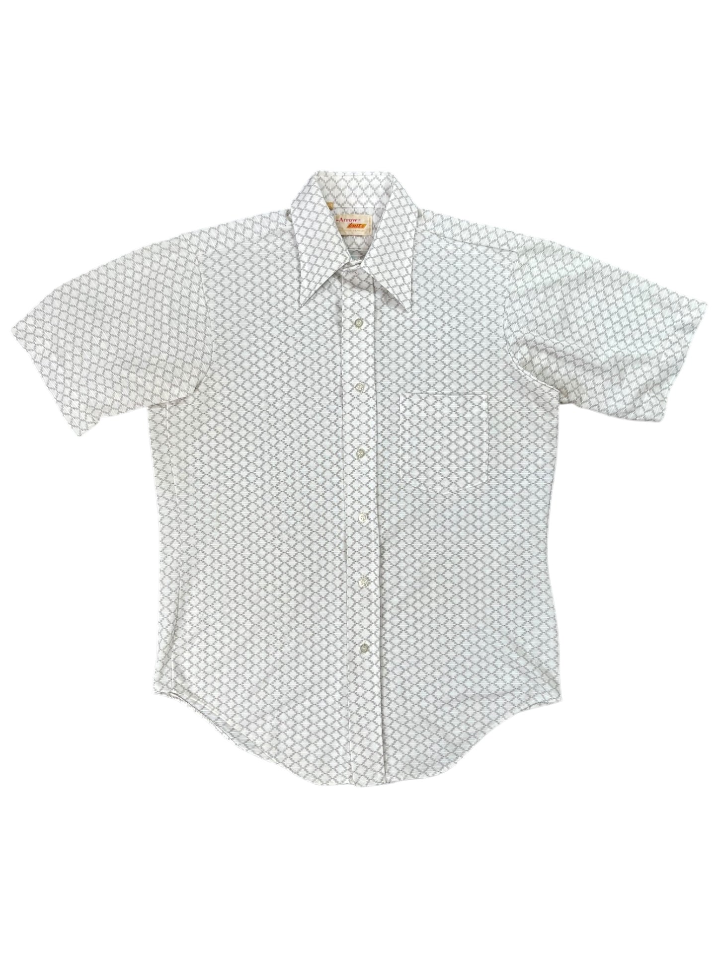 Vintage 1970s Arrow Knits checkered button up shirt (L)
