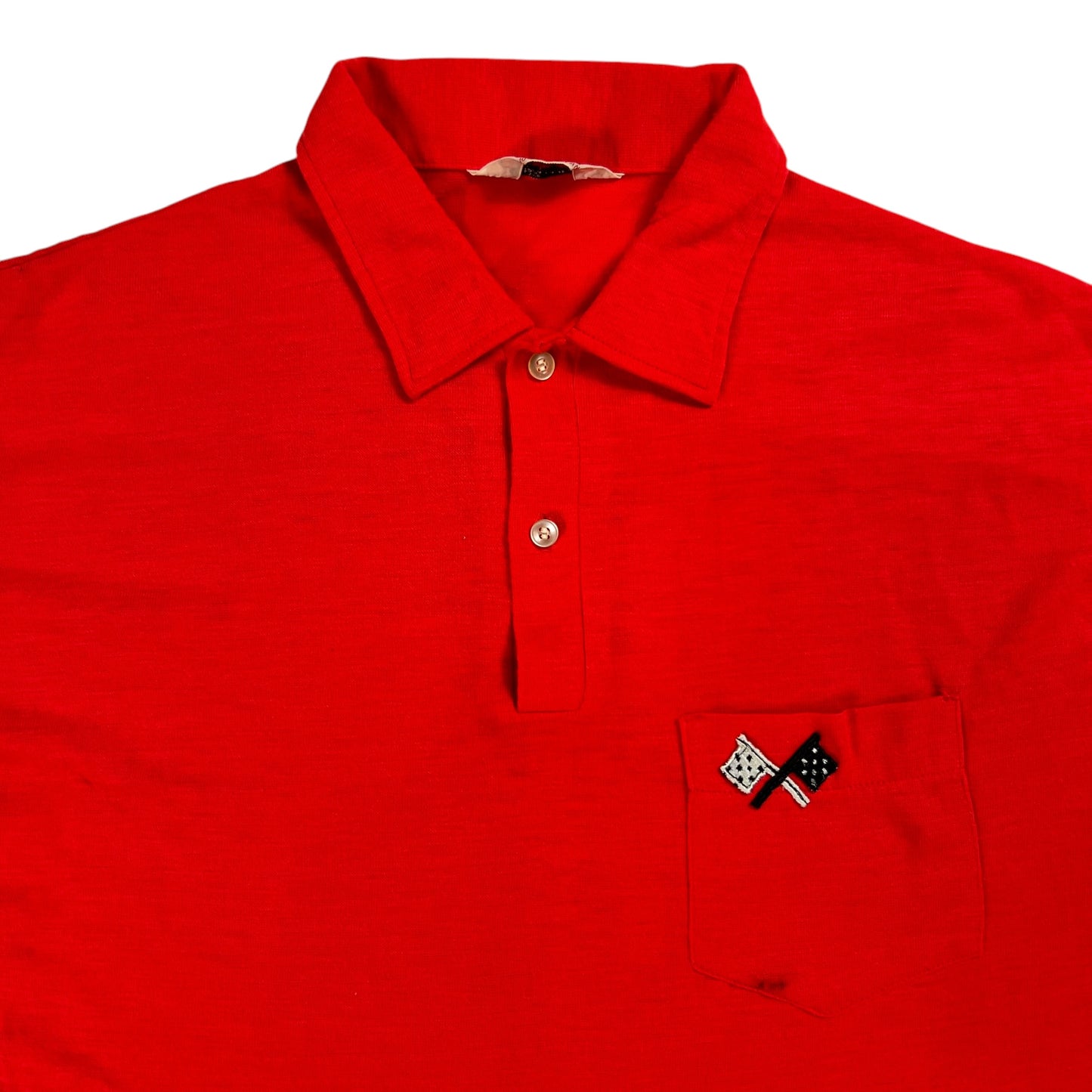 Vintage 1970s The International checkered flags polo shirt (L)