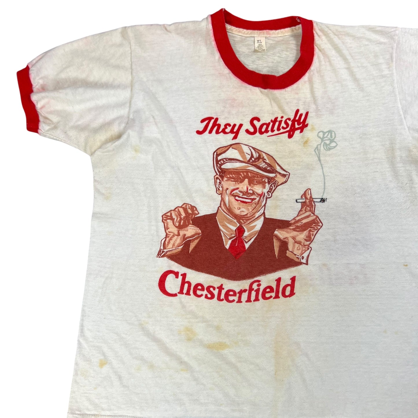 Vintage 1970s Chesterfield Cigarettes break through ringer tee (M/L)