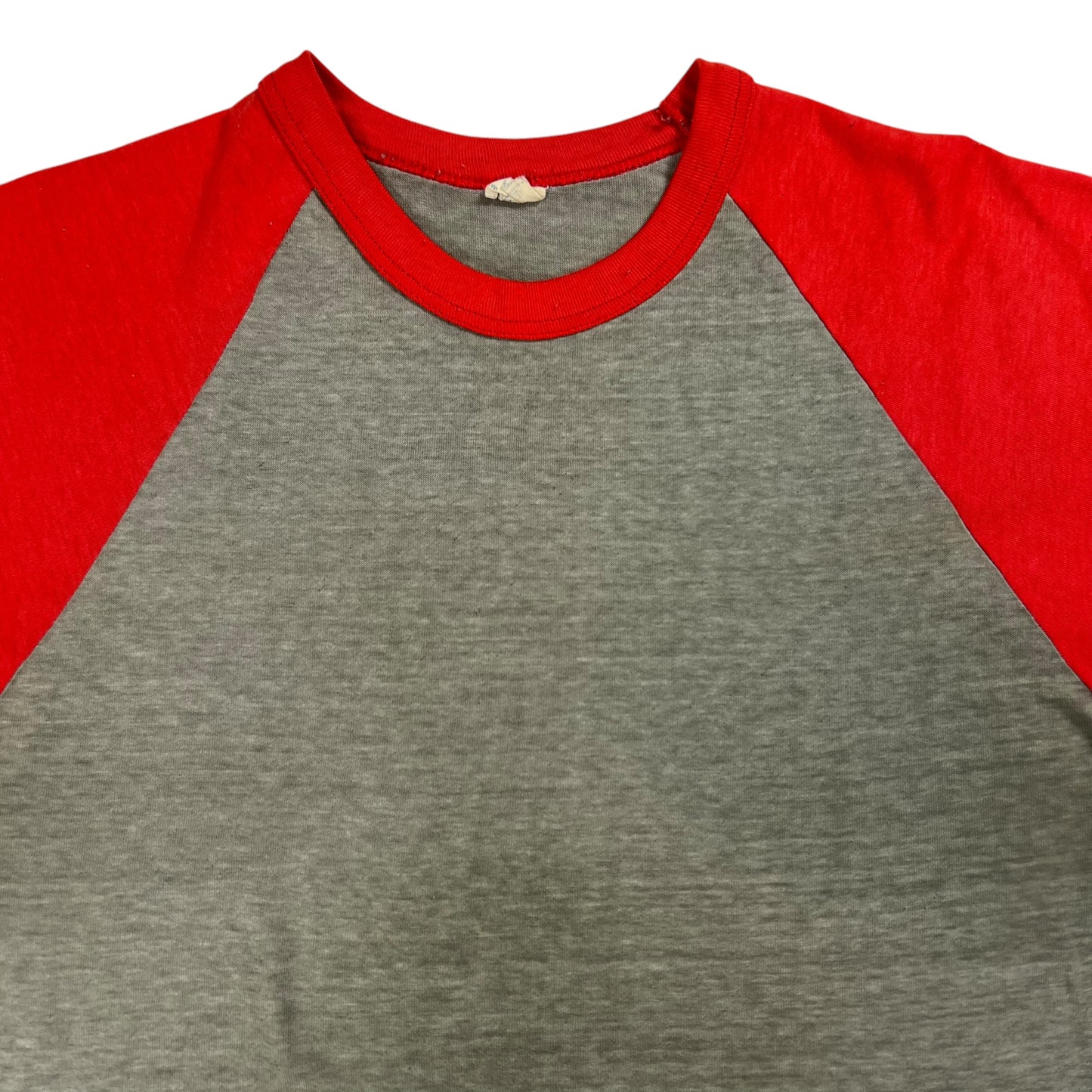 Vintage 1970s two tone red grey blank faded tee (M)