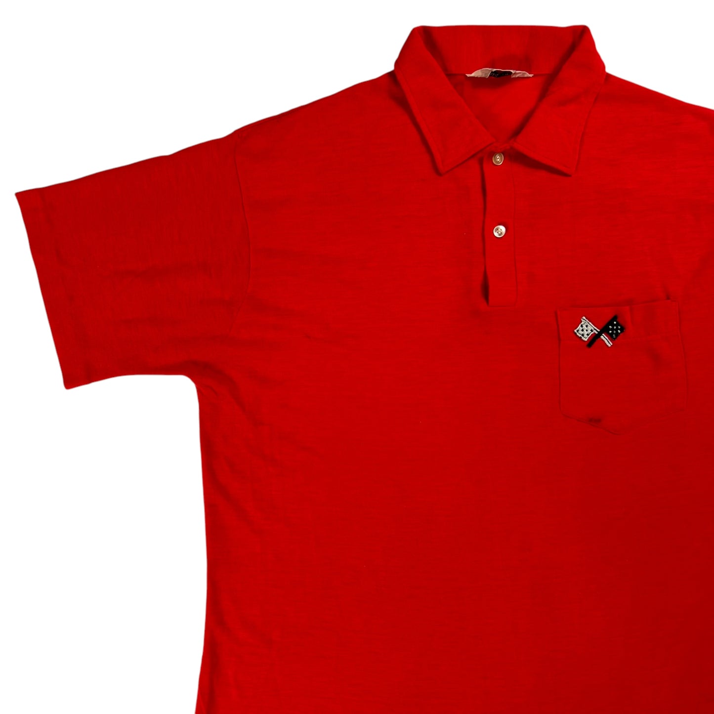 Vintage 1970s The International checkered flags polo shirt (L)