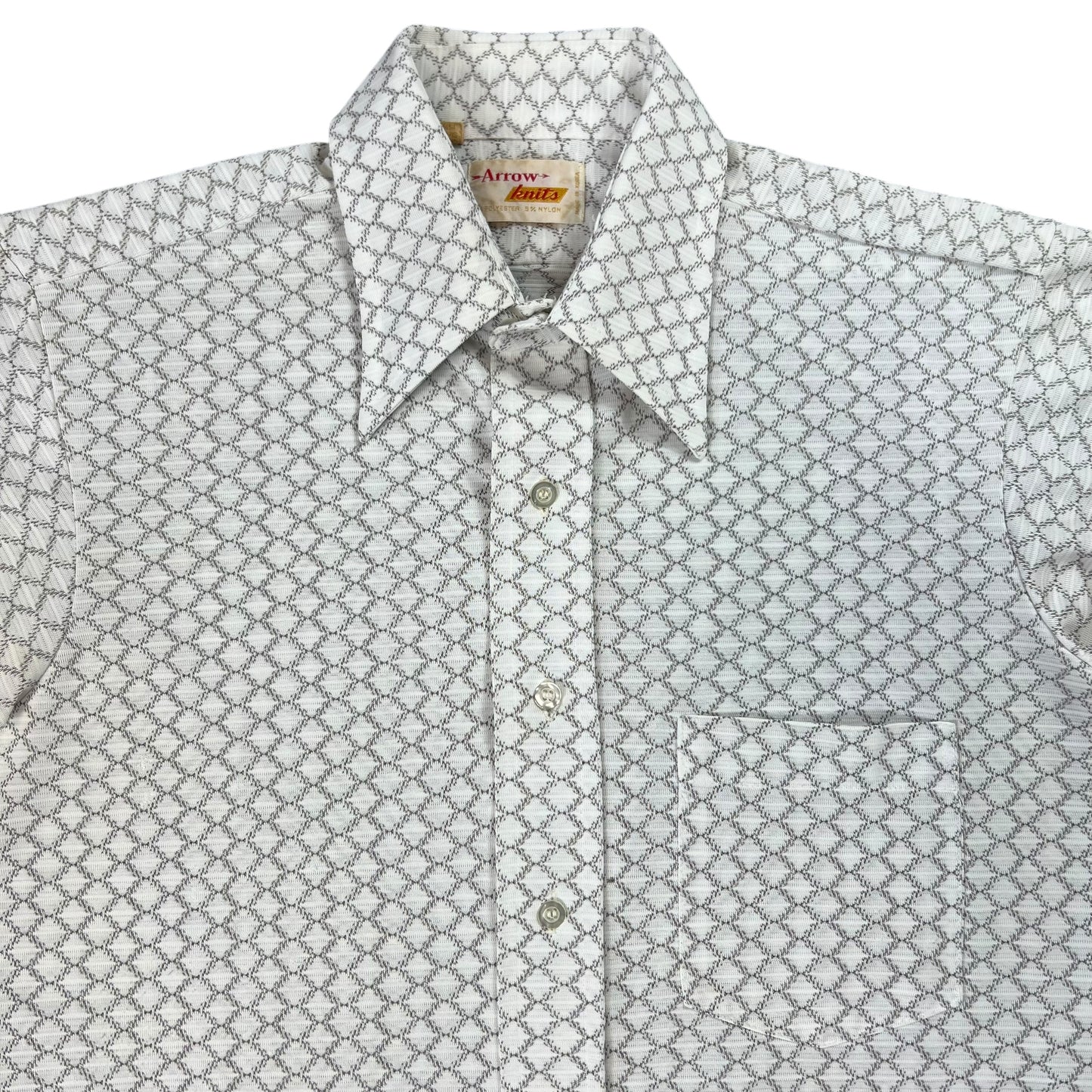 Vintage 1970s Arrow Knits checkered button up shirt (L)