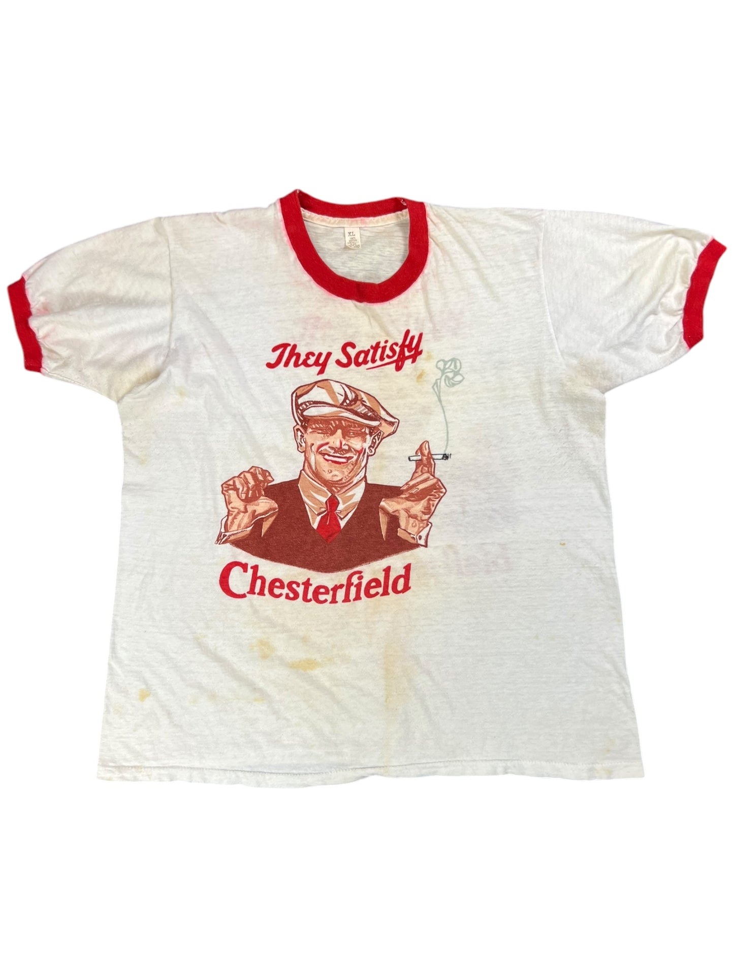 Vintage 1970s Chesterfield Cigarettes break through ringer tee (M/L)