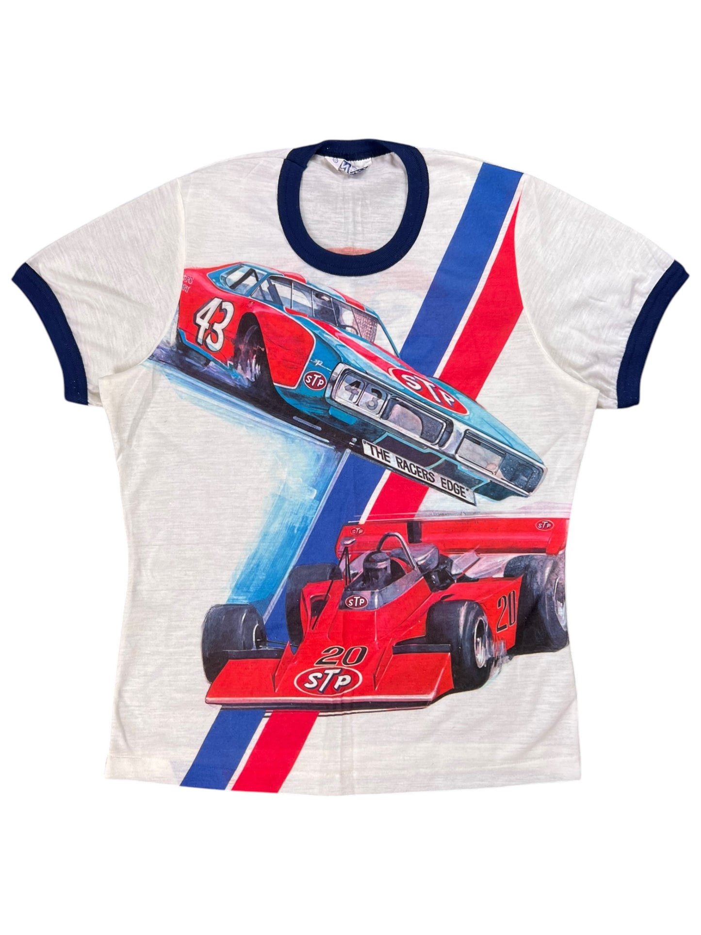 Vintage 1970s STP Racing Team all over print tee (M)