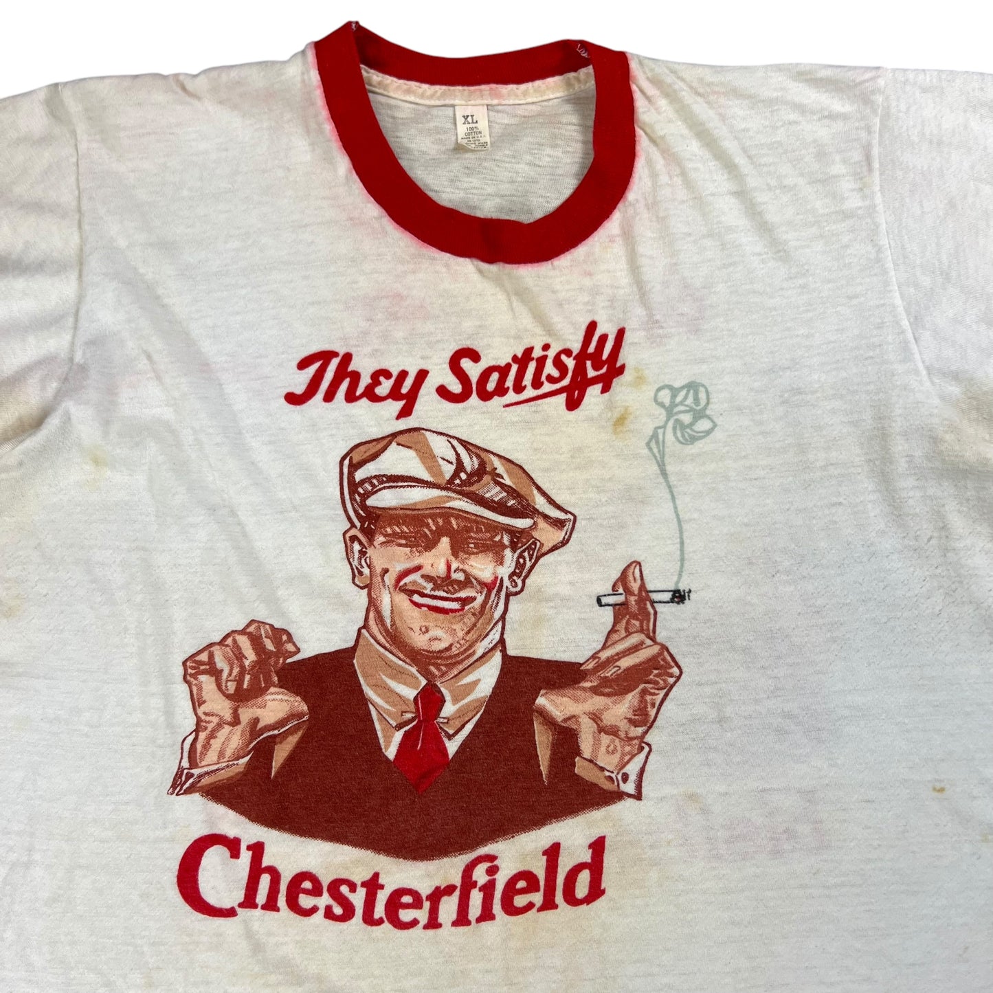 Vintage 1970s Chesterfield Cigarettes break through ringer tee (M/L)