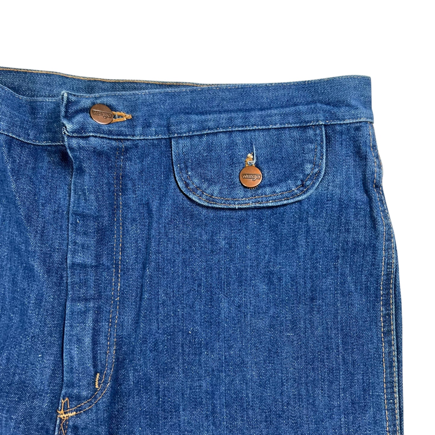 Vintage 1970s Wrangler bell bottom flare denim jeans (34x28)