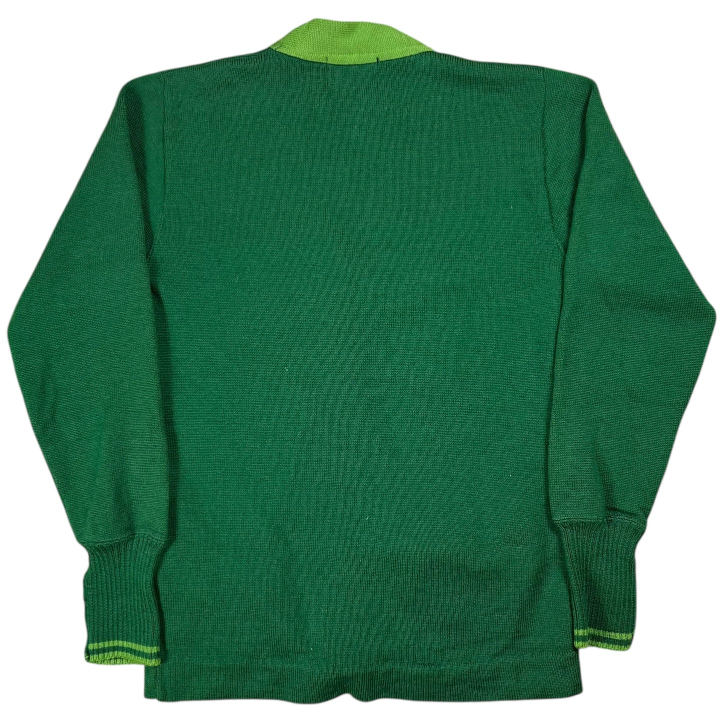 Vintage 1970s George Washington High School Niamana Akidas chain stitch varsity cardigan sweater (S)