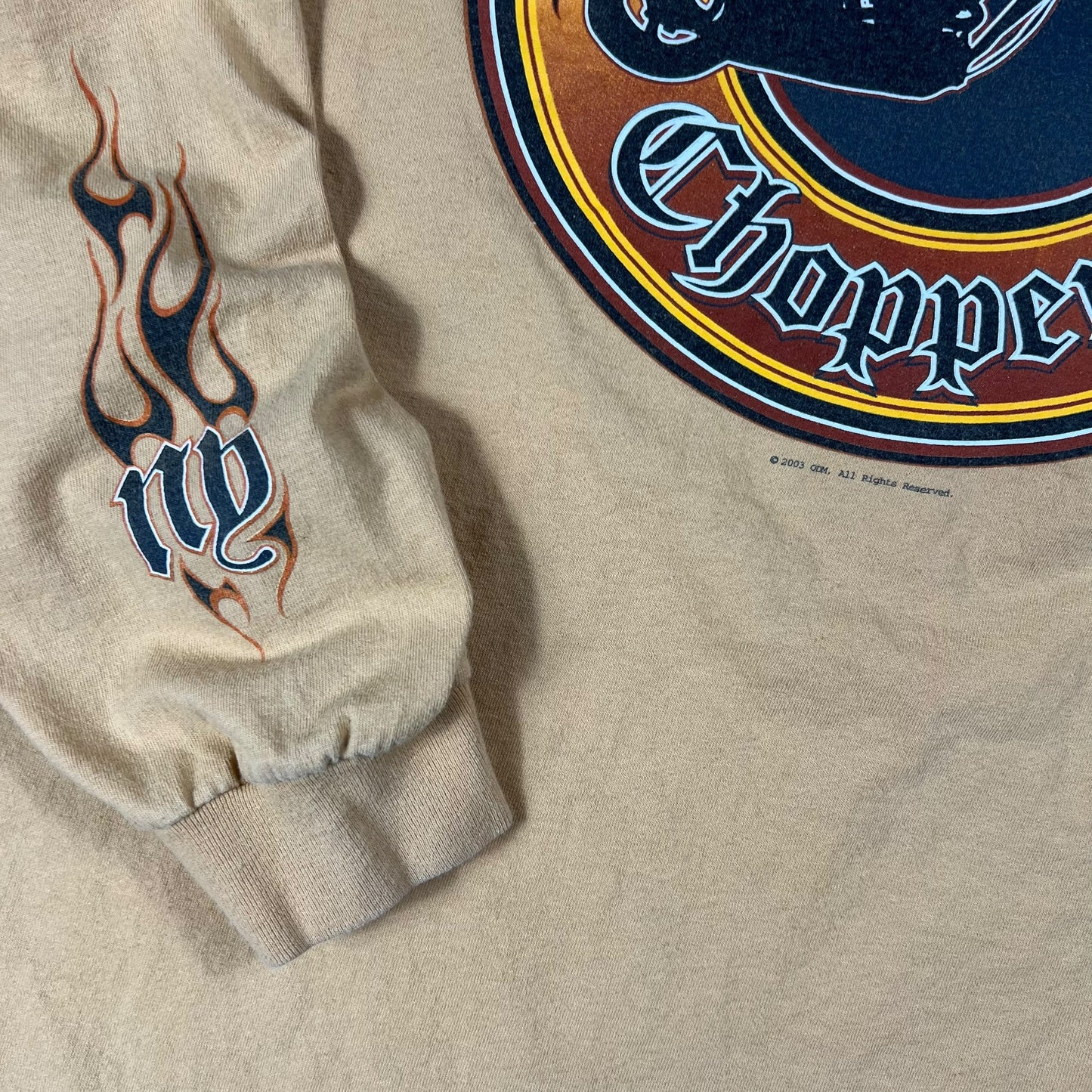 Vintage 2003 Orange County Choppers faded long sleeve print biker tee (XL)