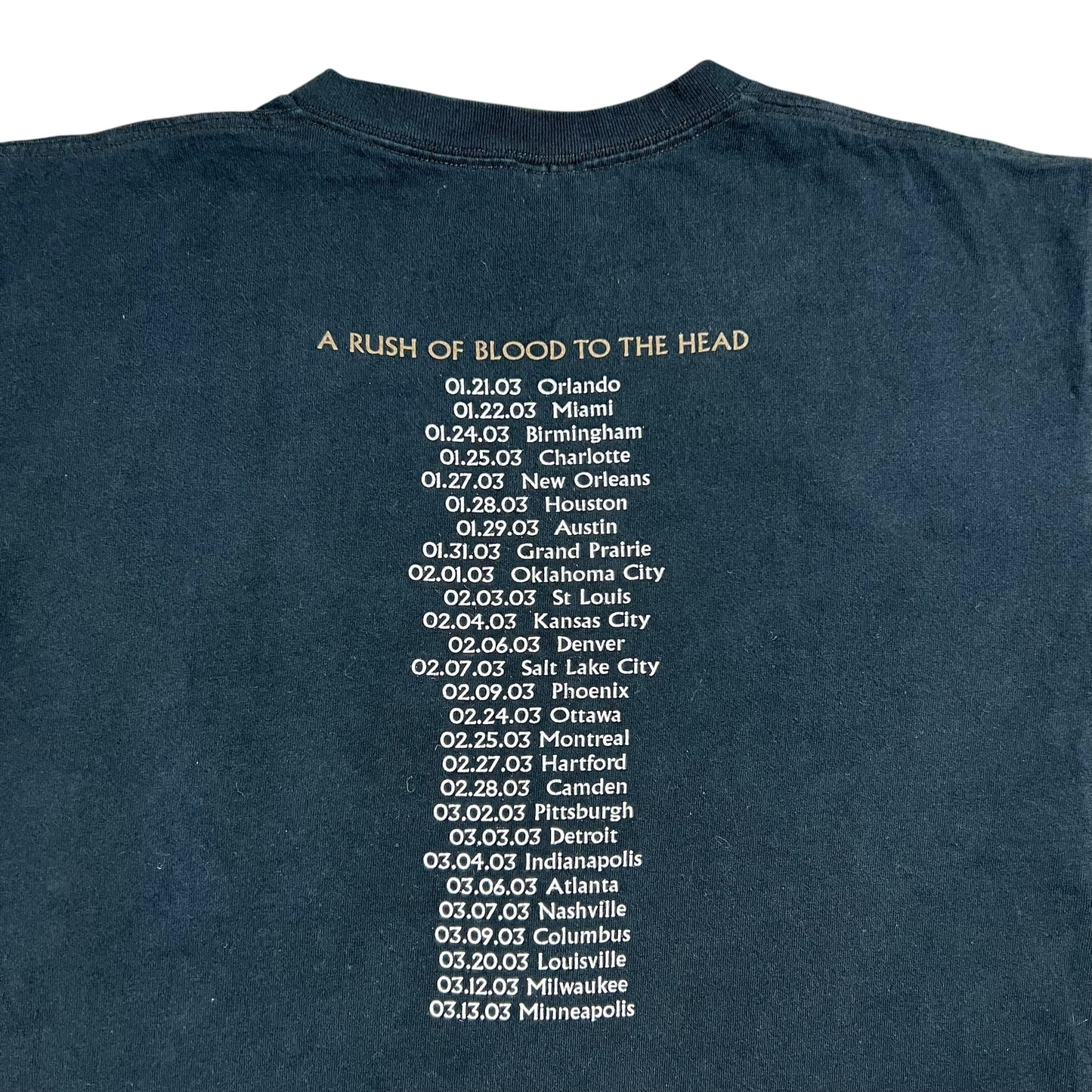 Vintage 2003 Coldplay A Rush Of Blood To The Head faded band tee (L)