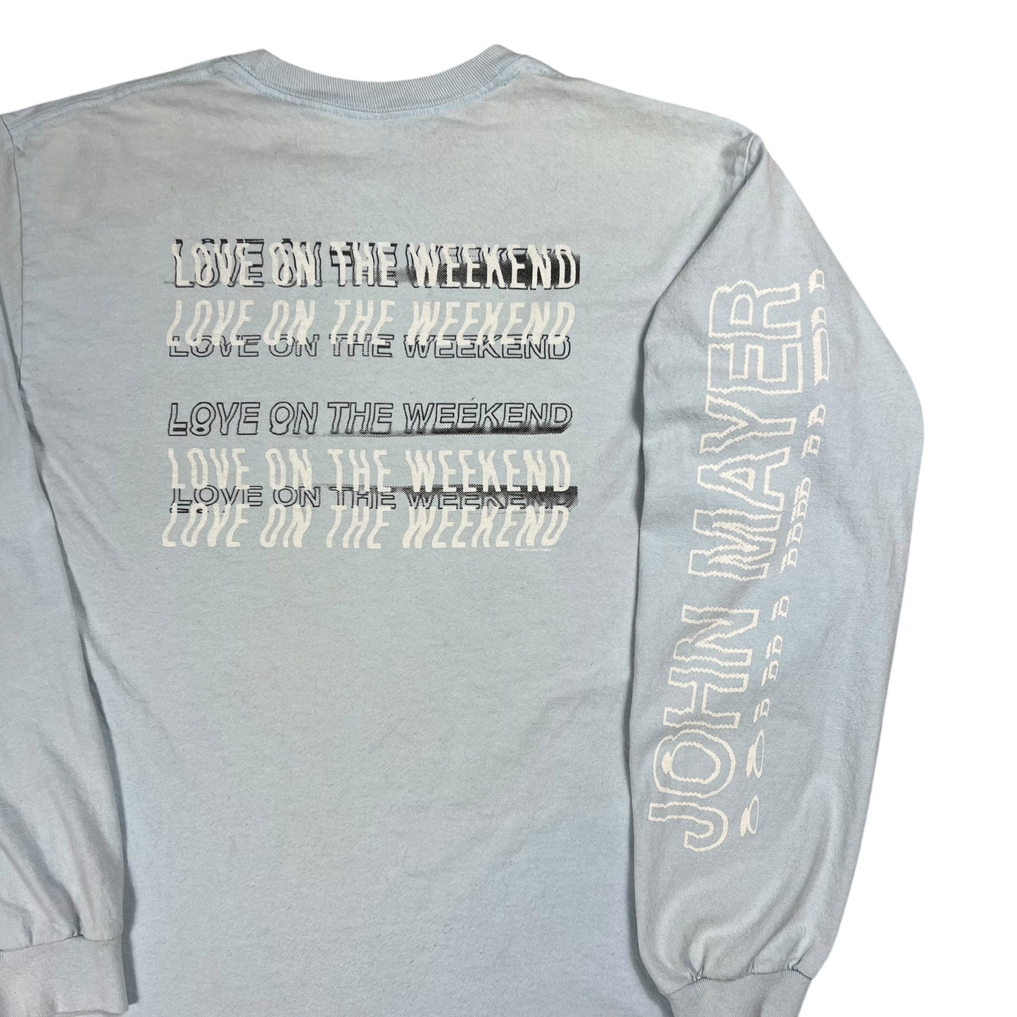 2017 John Mayer Love On The Weekend Columbia Records long sleeve print faded band shirt (M)