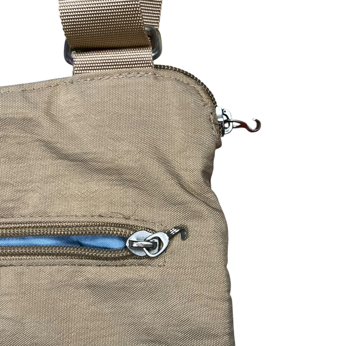 Vintage Y2K baggallini multi pocket cross shoulder beige bag
