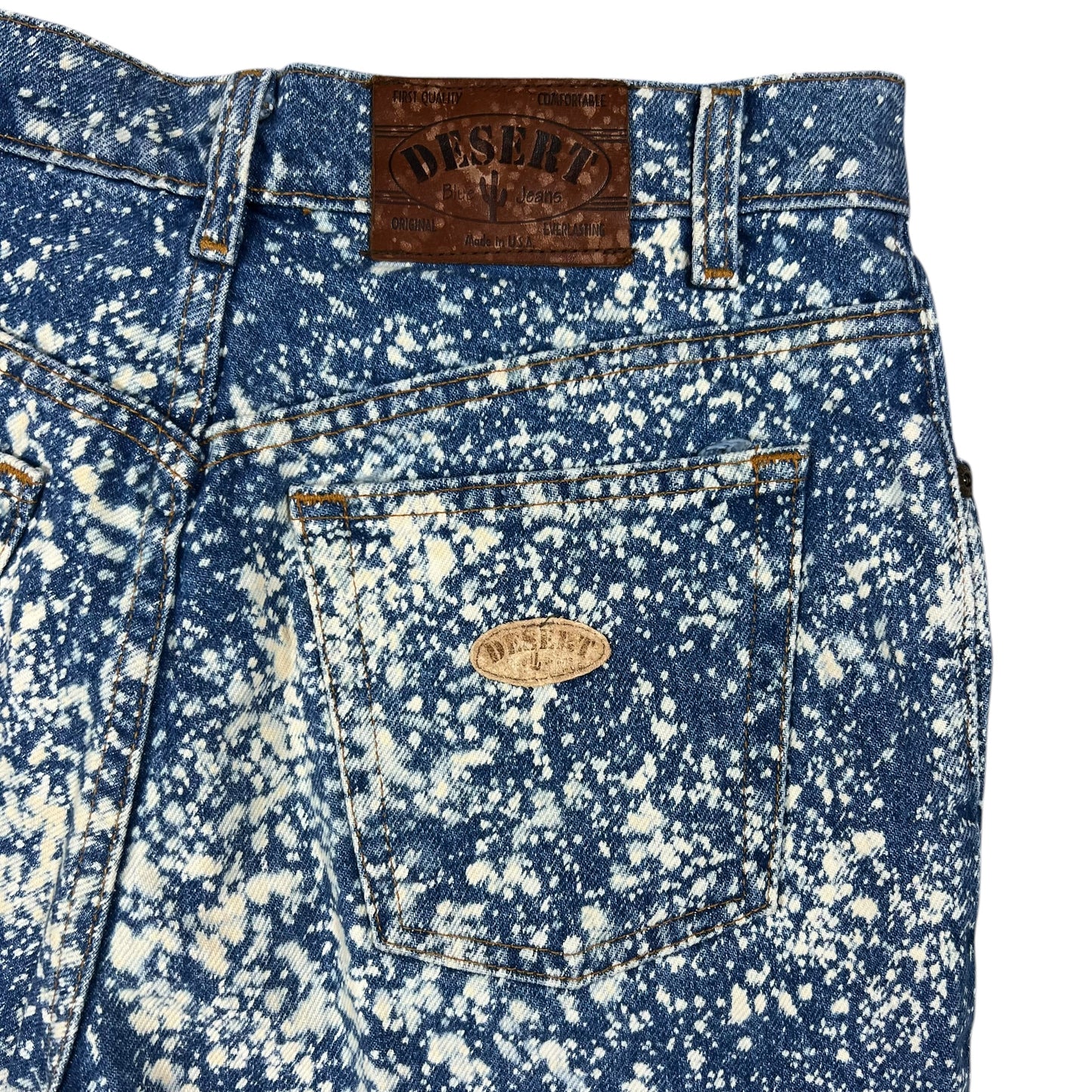 Vintage 90s Desert Blue Jeans USA made acid wash button fly cut off Jean shorts (29)