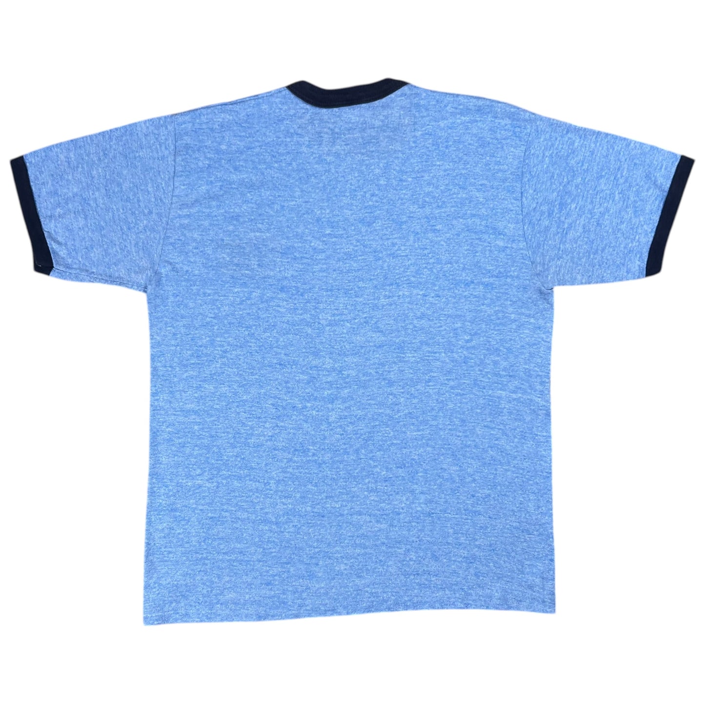 Vintage 1970s Hampton Swim Team Heather blue rayon blend ringer tee (M)