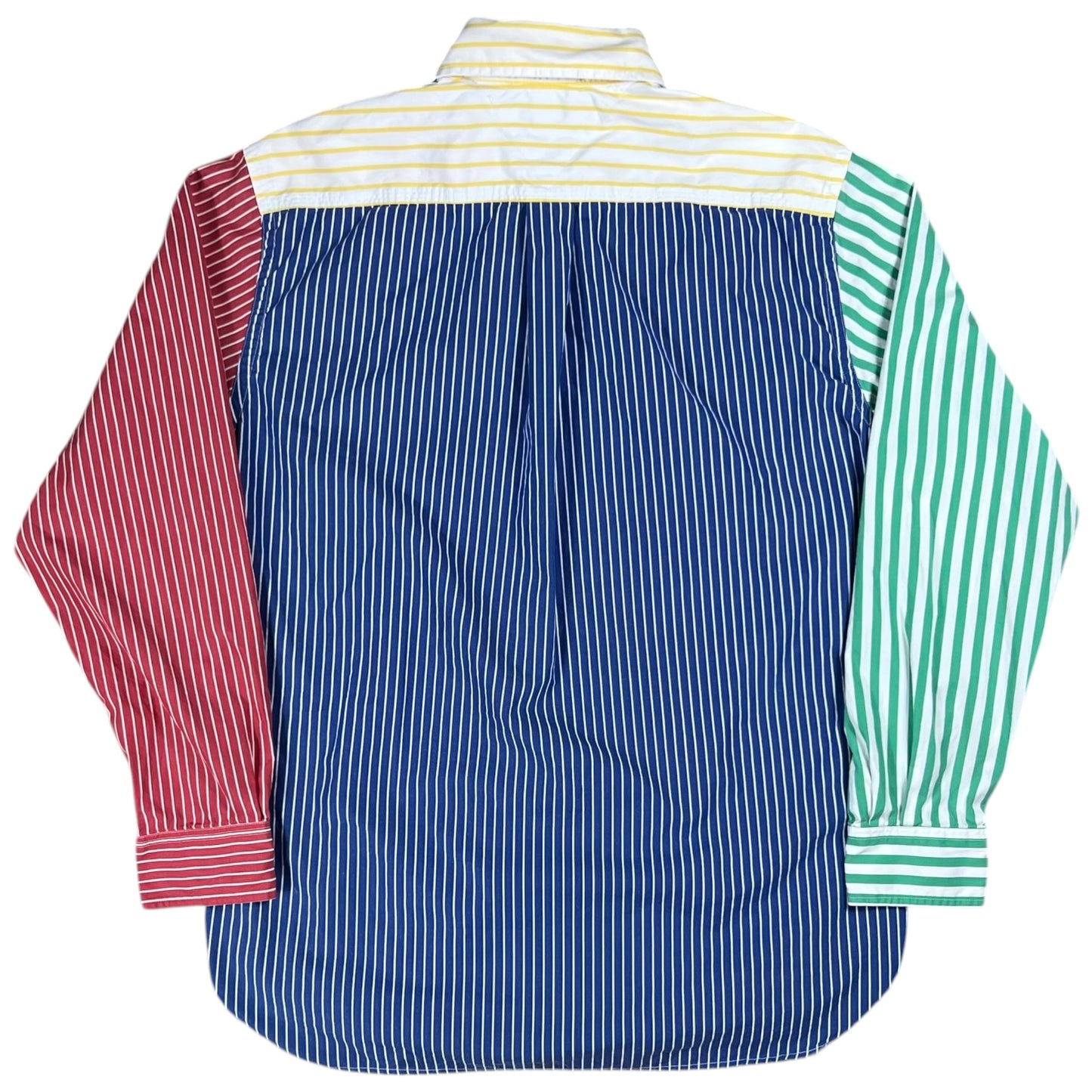 Y2K Tommy Hilfiger multi color block striped stripey “80s two-ply cotton” button down shirt (M)