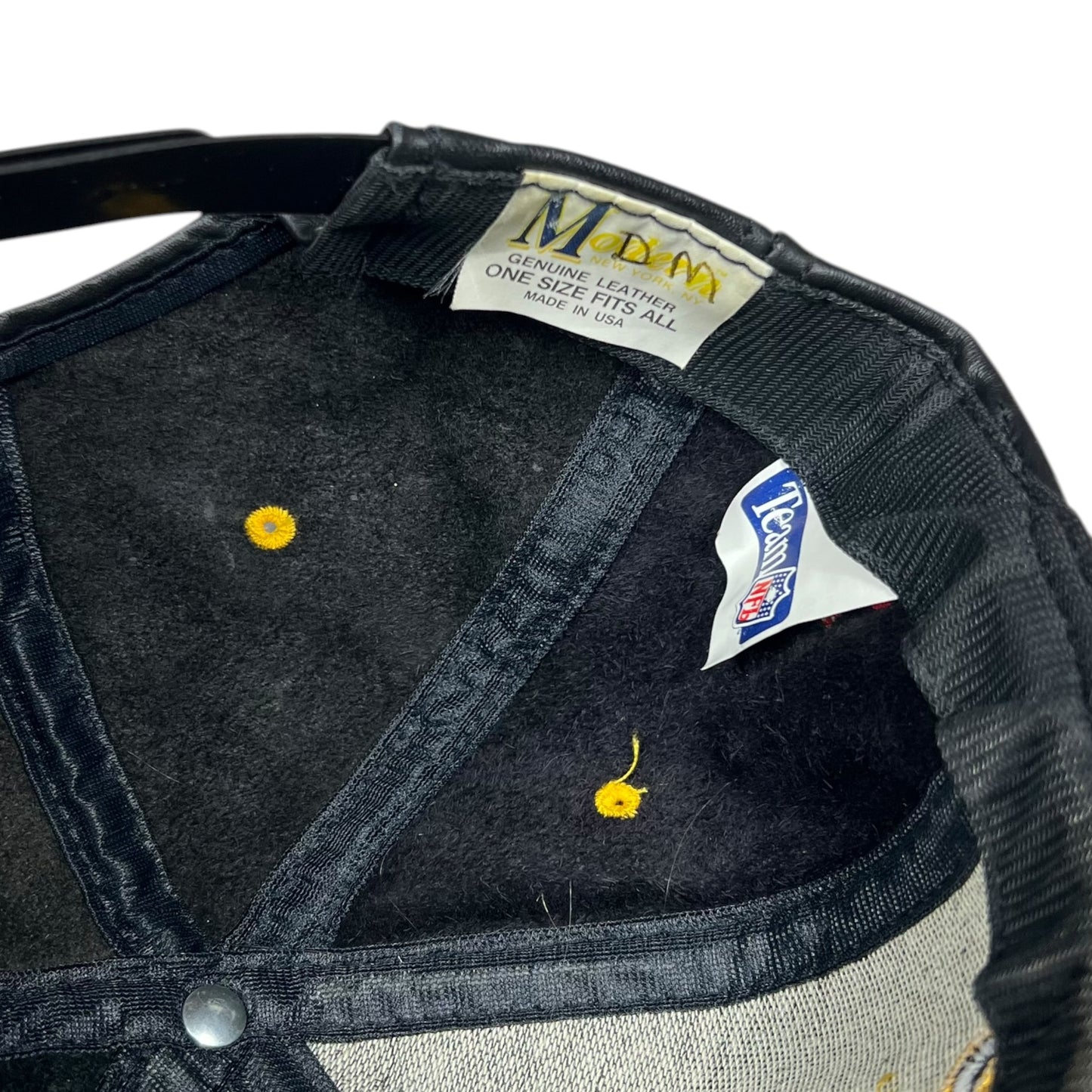 Vintage 90s Pittsburgh Steelers NFL branded leather SnapBack