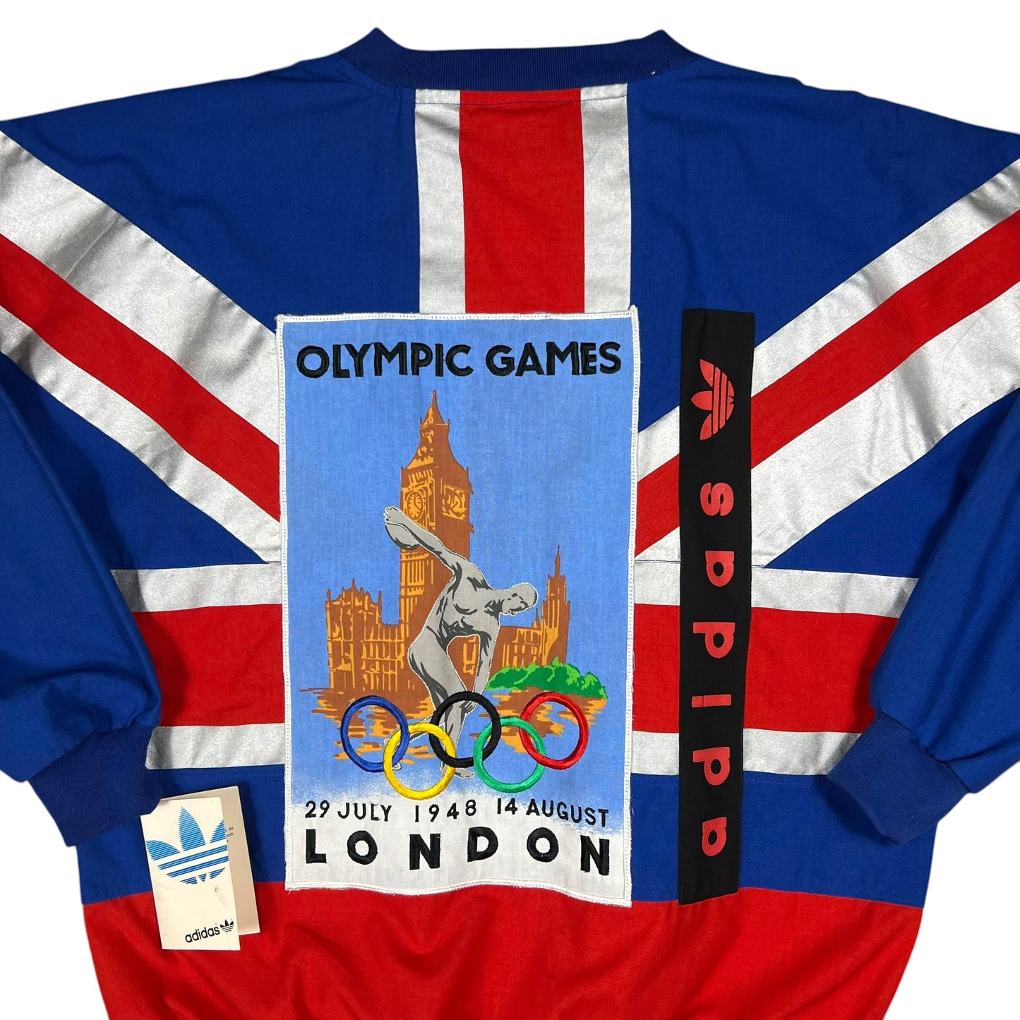 Vintage 80s Adidas London Olympic Games all over print crewneck (M/L) DS NWT