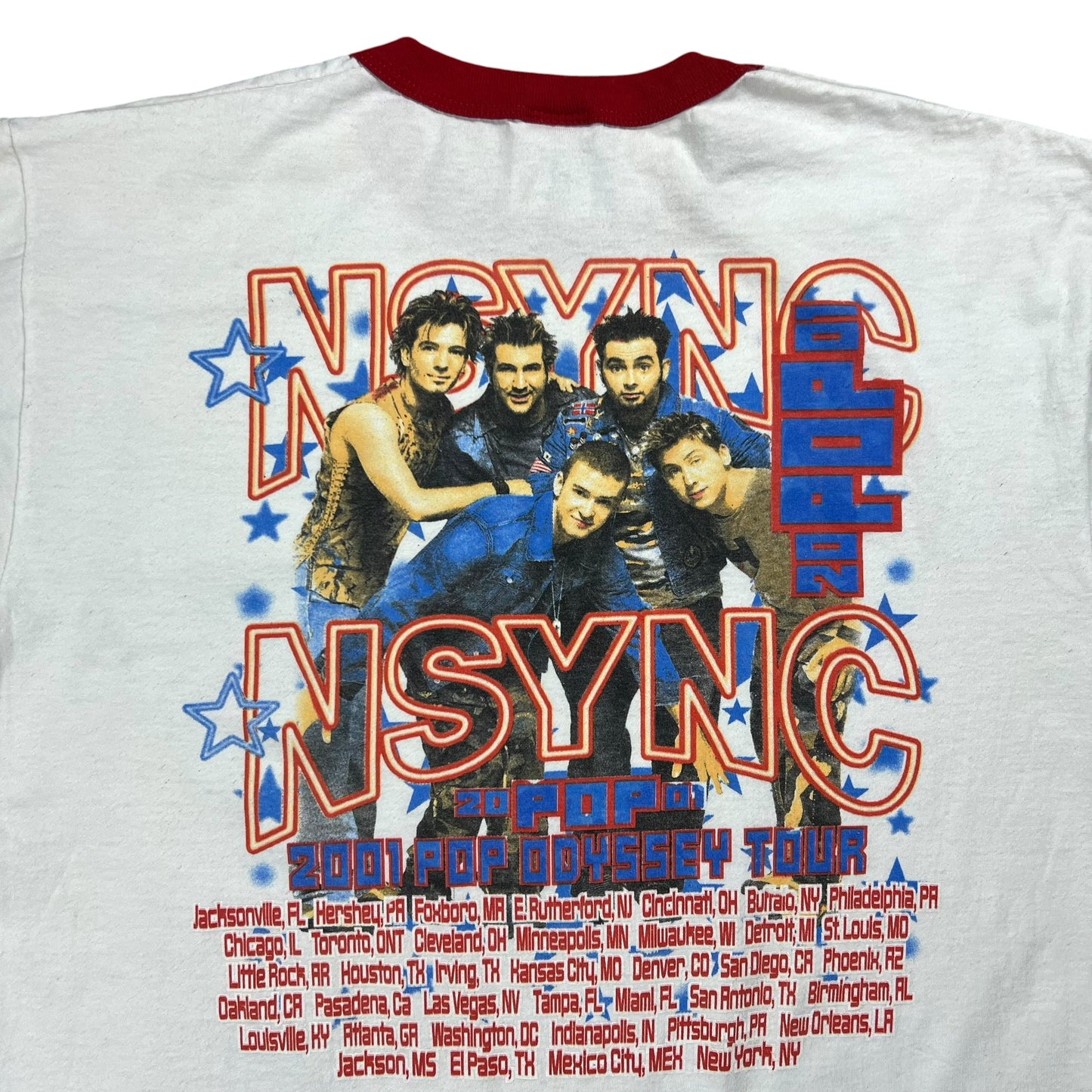 Vintage 2001 NSYNC Pop Odyssey Tour boy band tee (L)