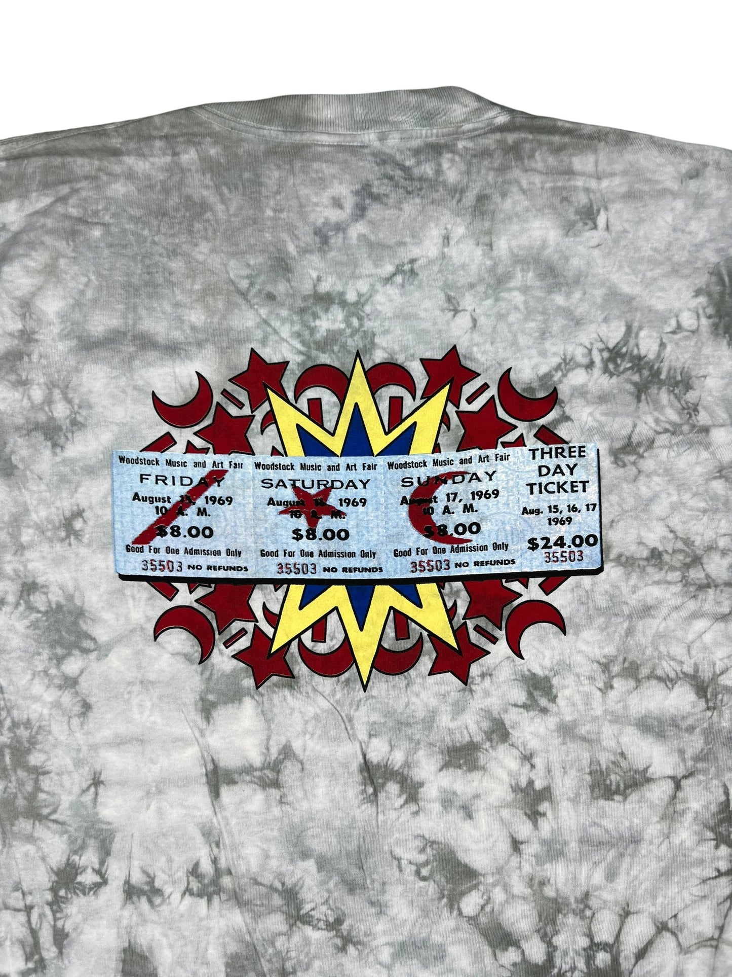 Vintage 2002 Woodstock 1969 ticket stub concert tie dye tee (XL)