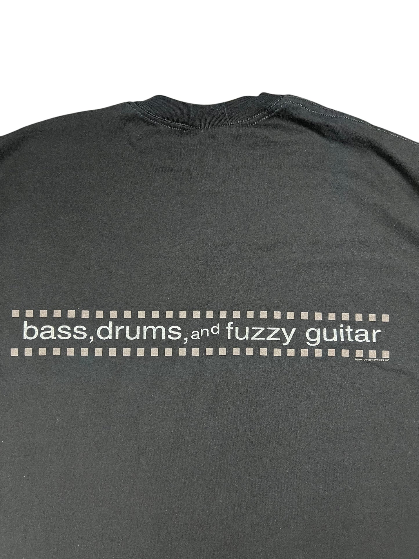 Vintage 1999 GIANT ZZ Top bass, drums, and fuzzy guitar band tee (XL)