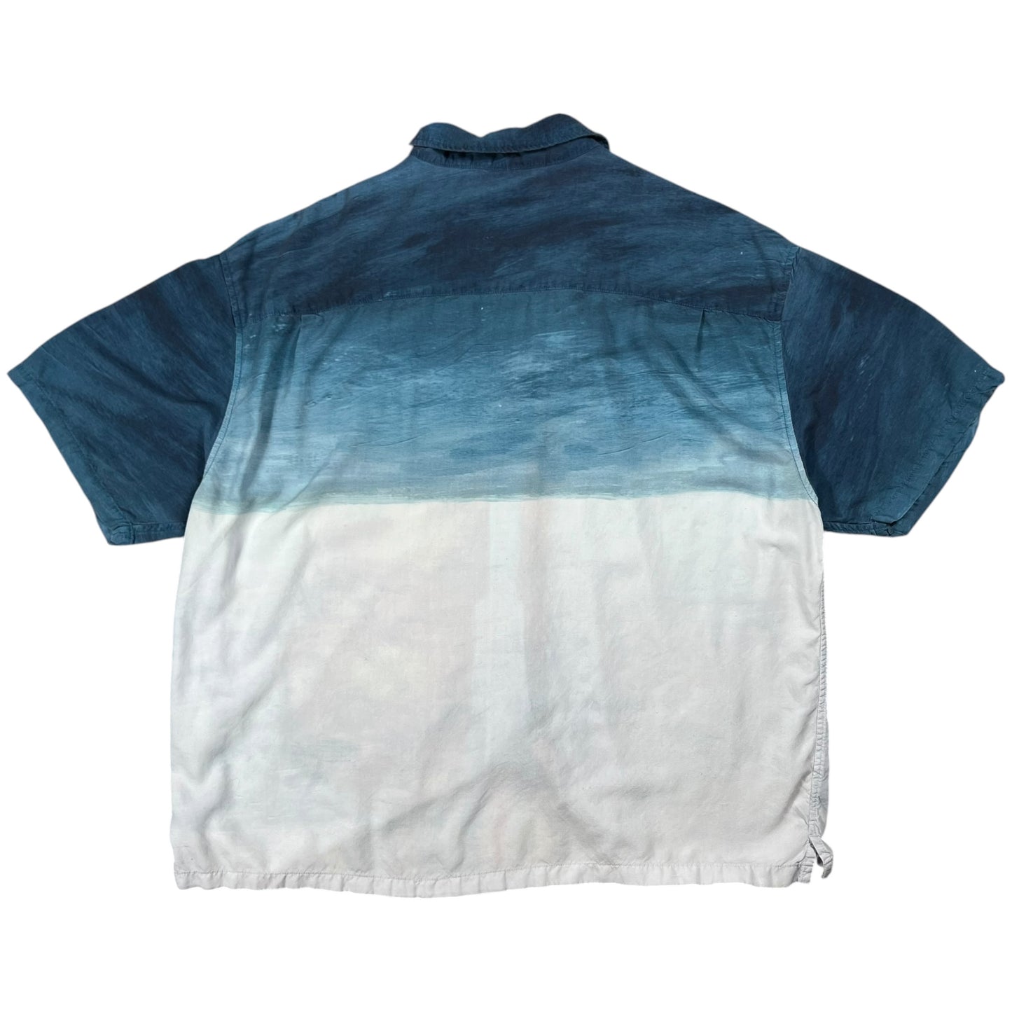 Stüssy Dice Painting rayon loop bar short sleeve button up shirt (L)