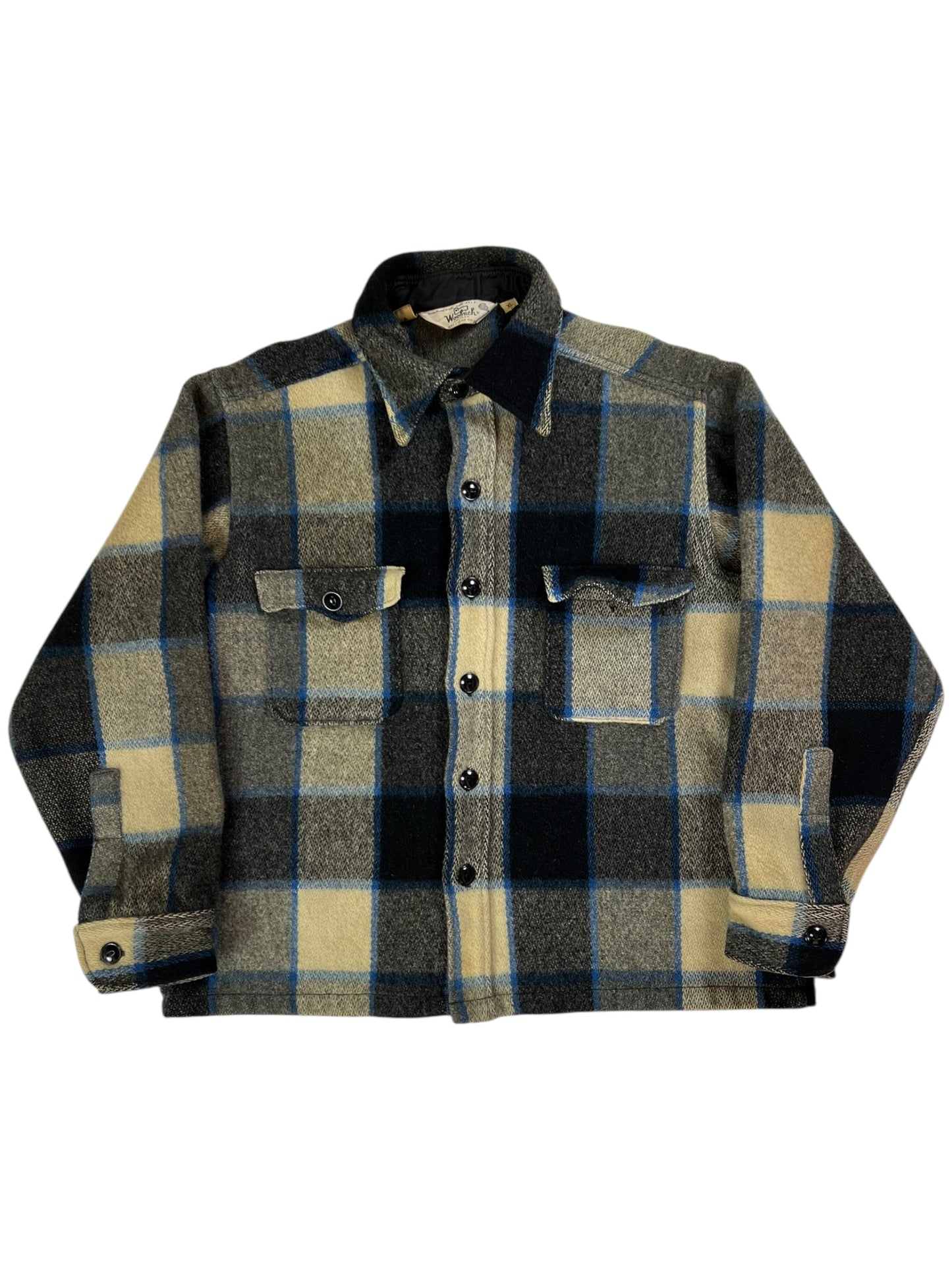 Vintage 1970s Woolrich heavy plaid flannel button up (XL)