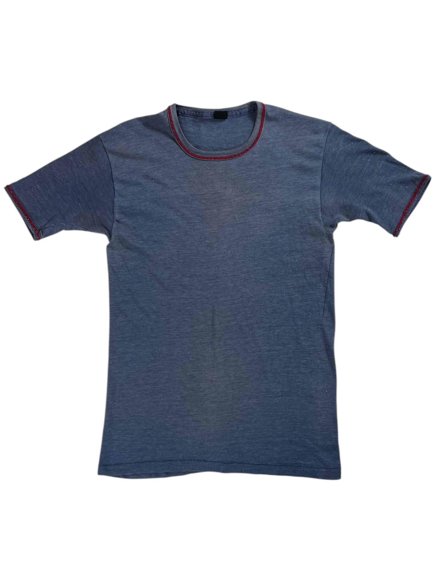 Vintage 1970s faded blue blank tee (M)