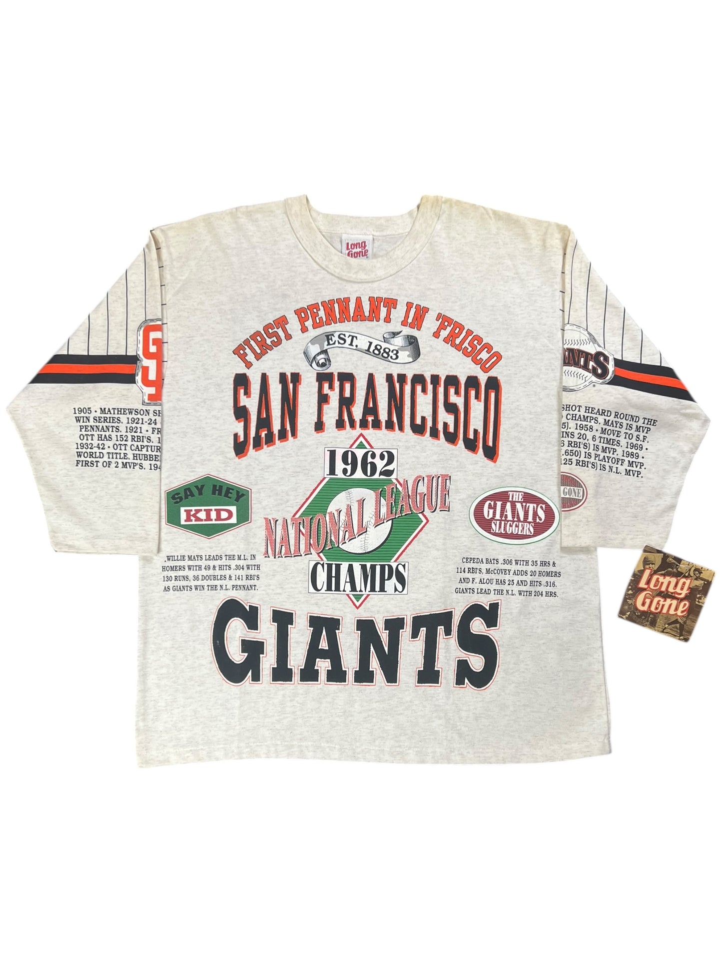 Vintage 90s Long Gone San Francisco Giants all over print shirt (XL) DS NWT