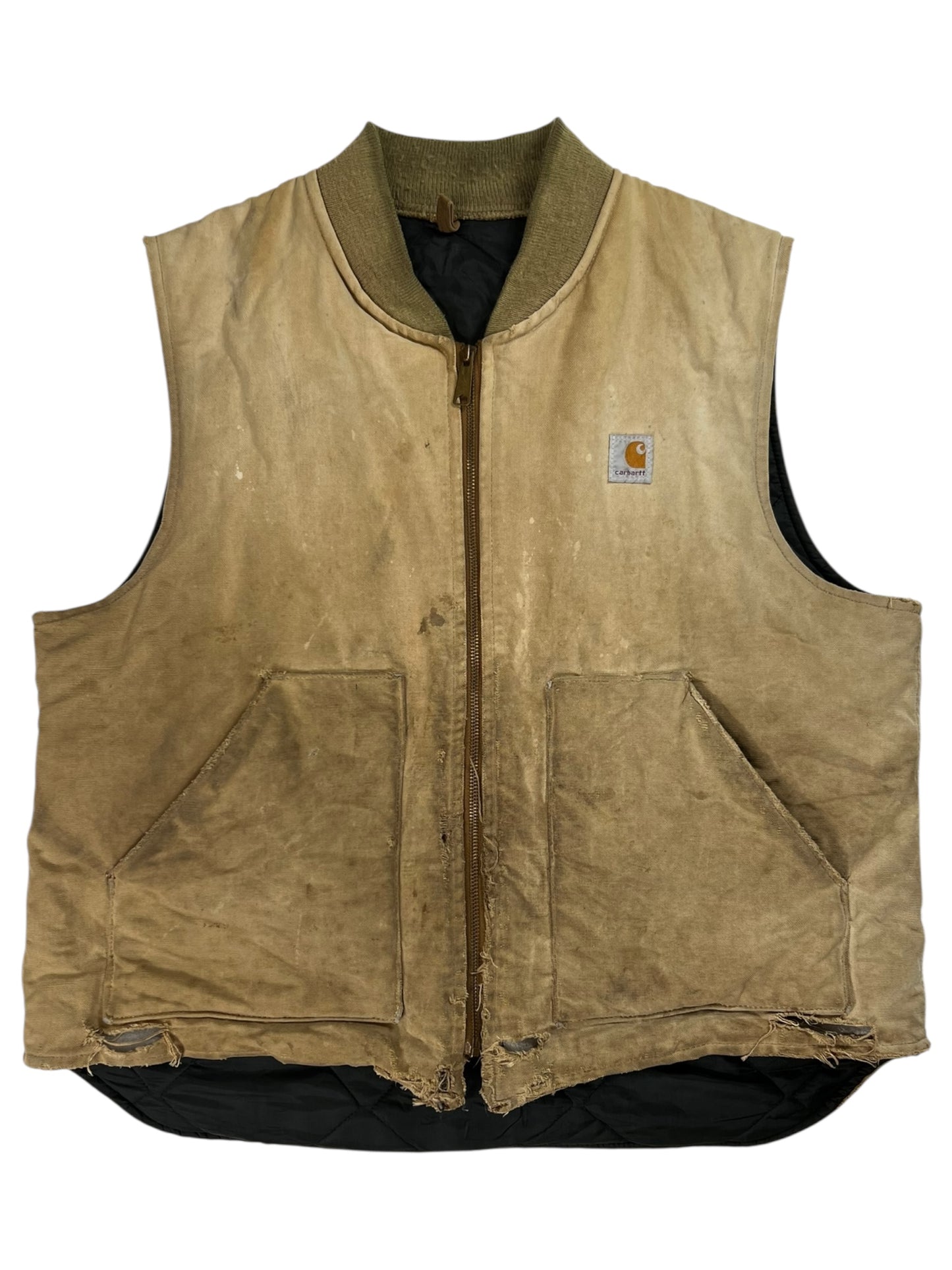Vintage 90s Carhartt Union Made VO186 worn work vest (XL)