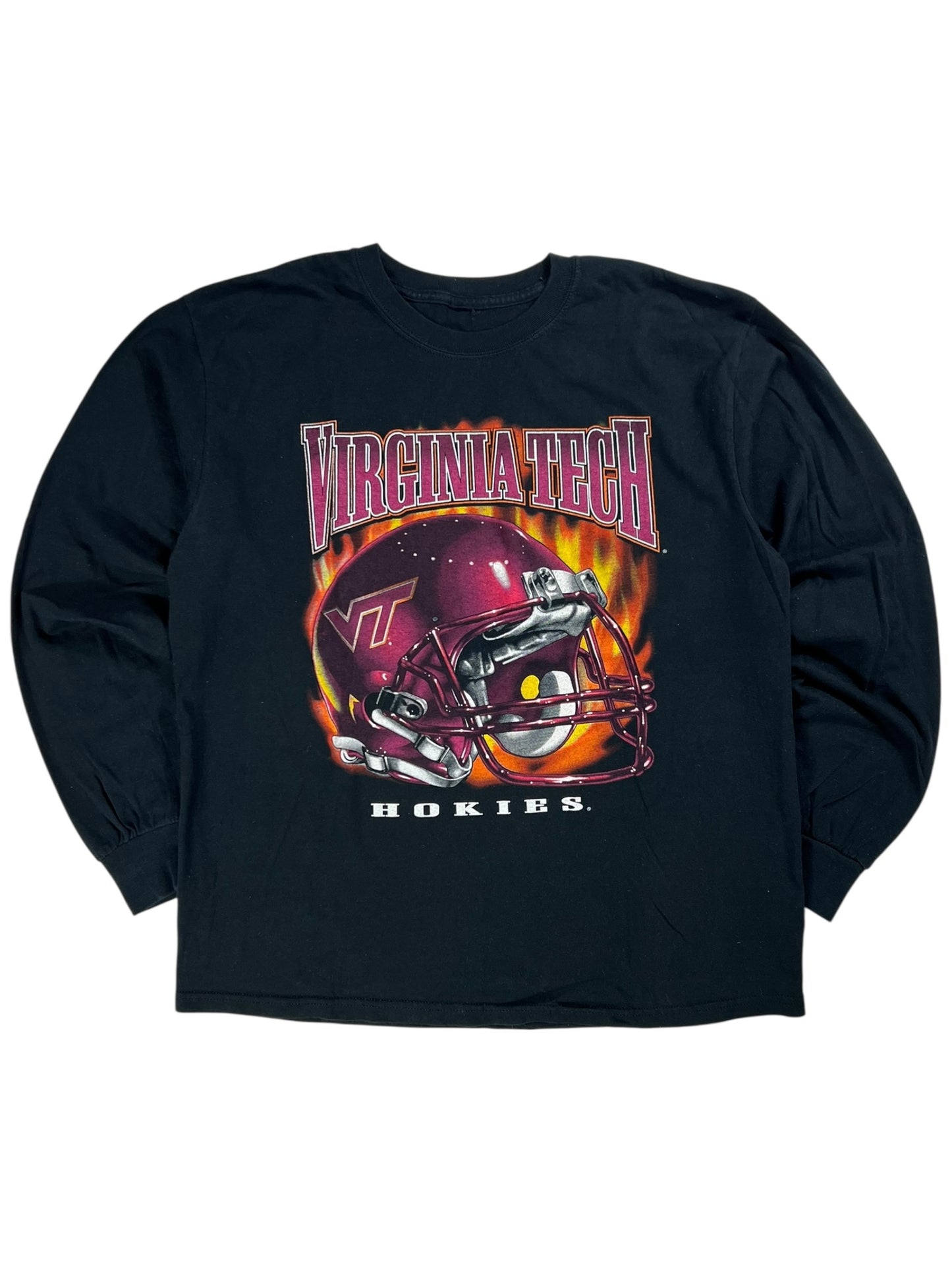 Vintage Y2K Virginia Tech Hokies Flames Football long sleeve (L)