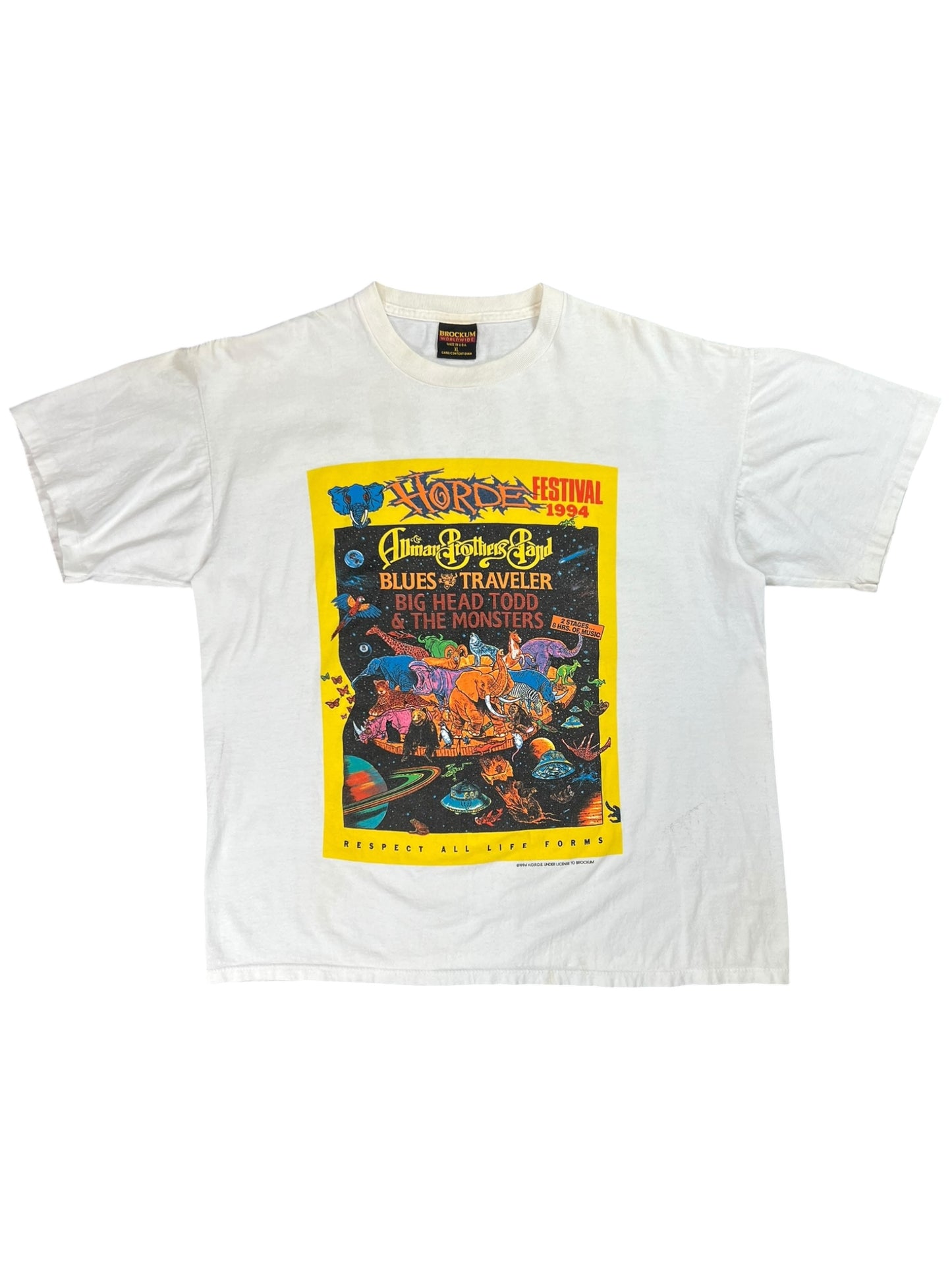Vintage 1994 Brockum H.O.R.D.E festival The Allman Brothers Band Blues Traveler tee (L)