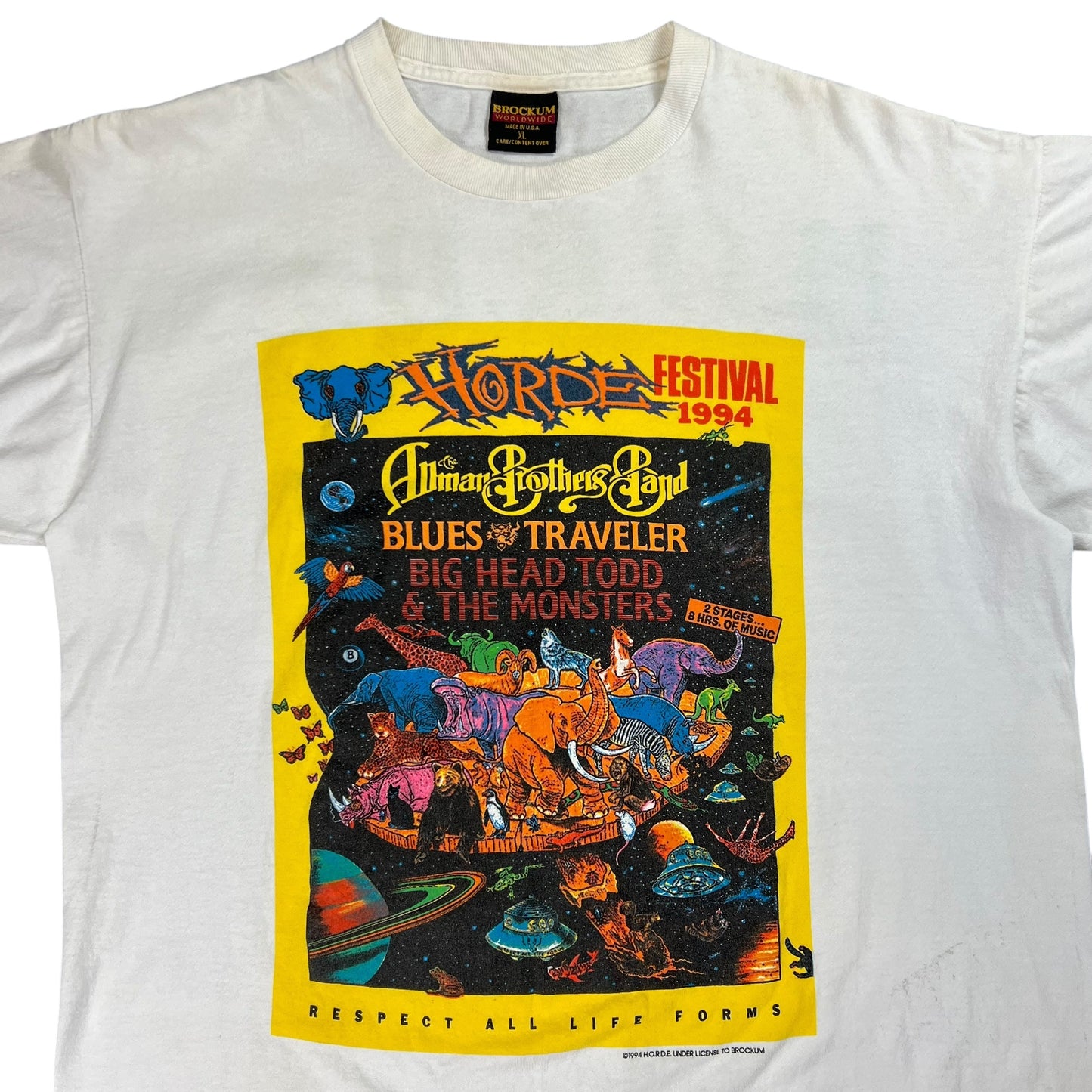 Vintage 1994 Brockum H.O.R.D.E festival The Allman Brothers Band Blues Traveler tee (L)