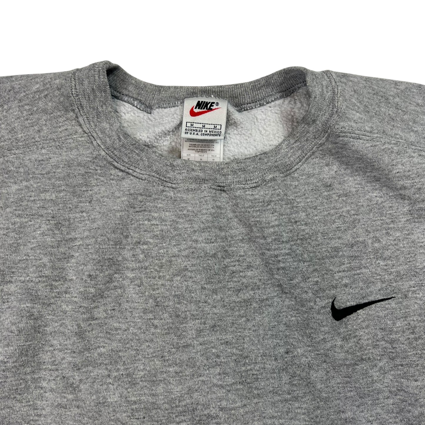 Vintage 90s Nike mini swoosh grey crewneck (M)