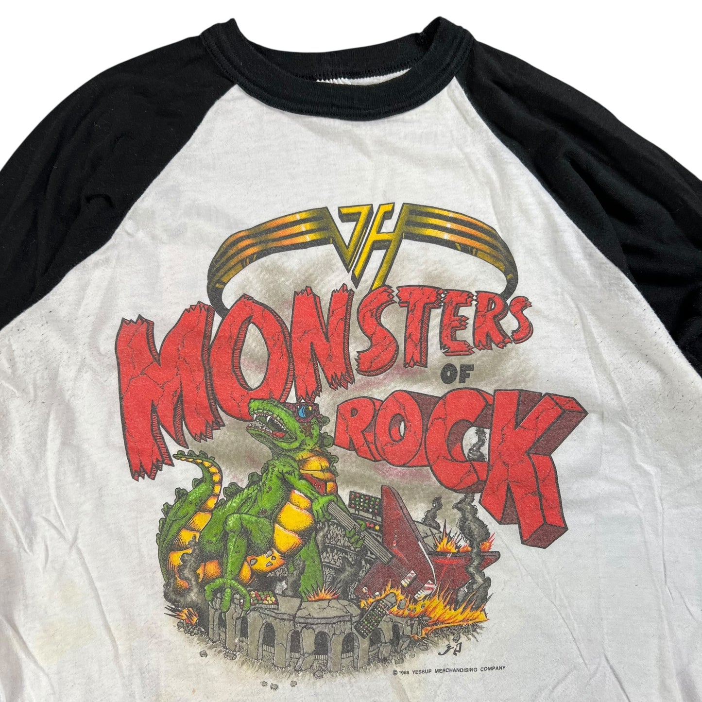 Vintage 1988 Monsters of Rock Van Halen raglan band tee (M)