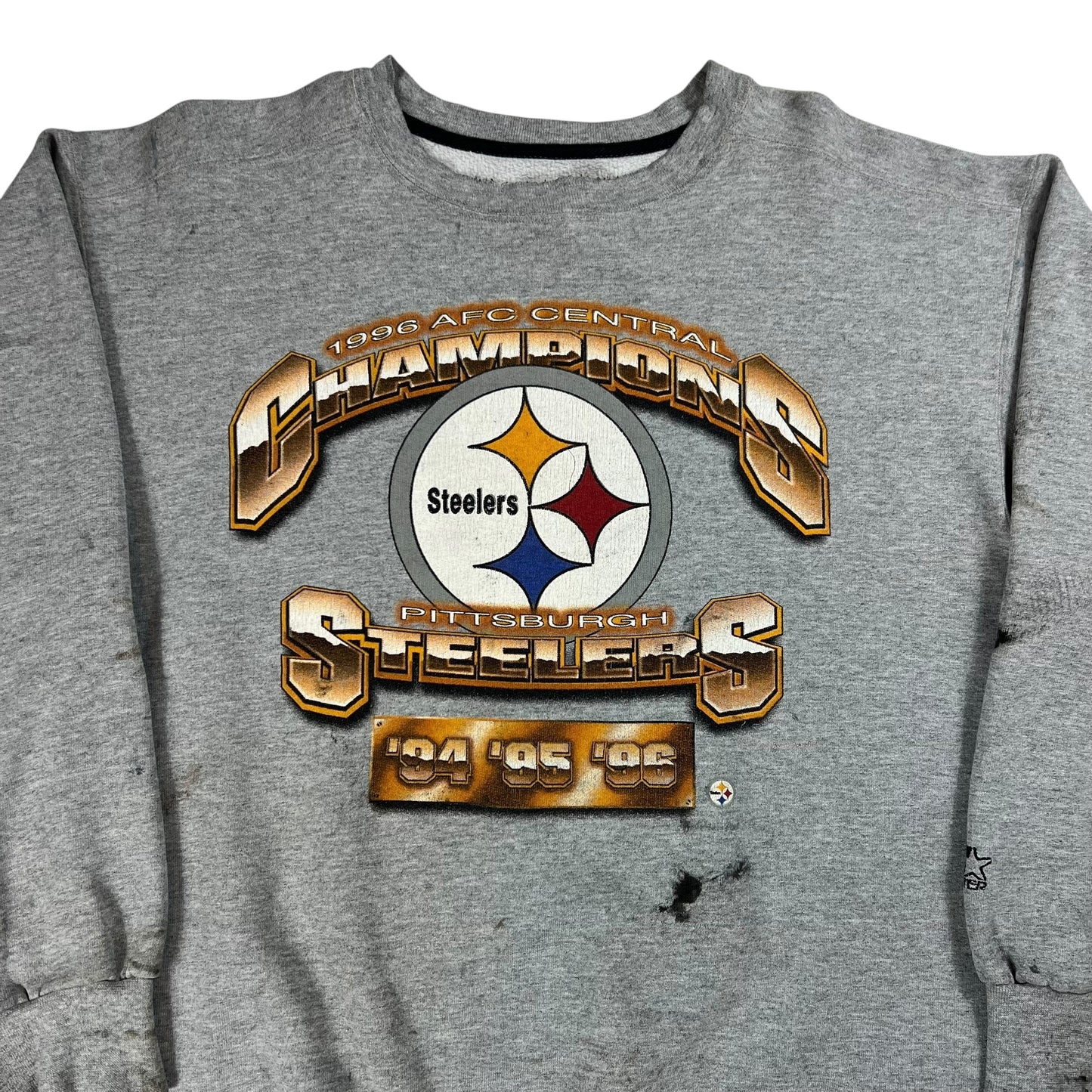 Vintage 1996 Starter Pittsburgh Steelers AFC champs distressed crewneck (L)