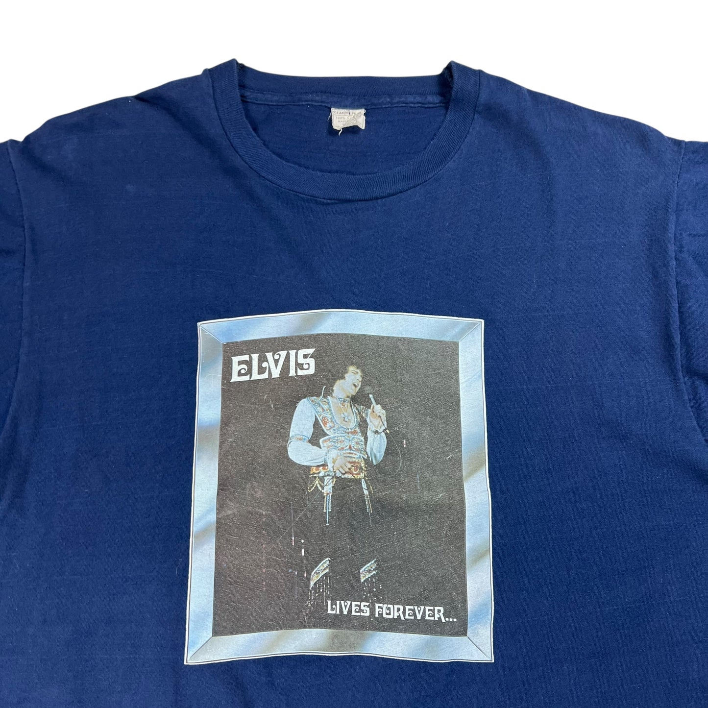 Vintage 1970s Elvis Presley Lives forever tee (L)