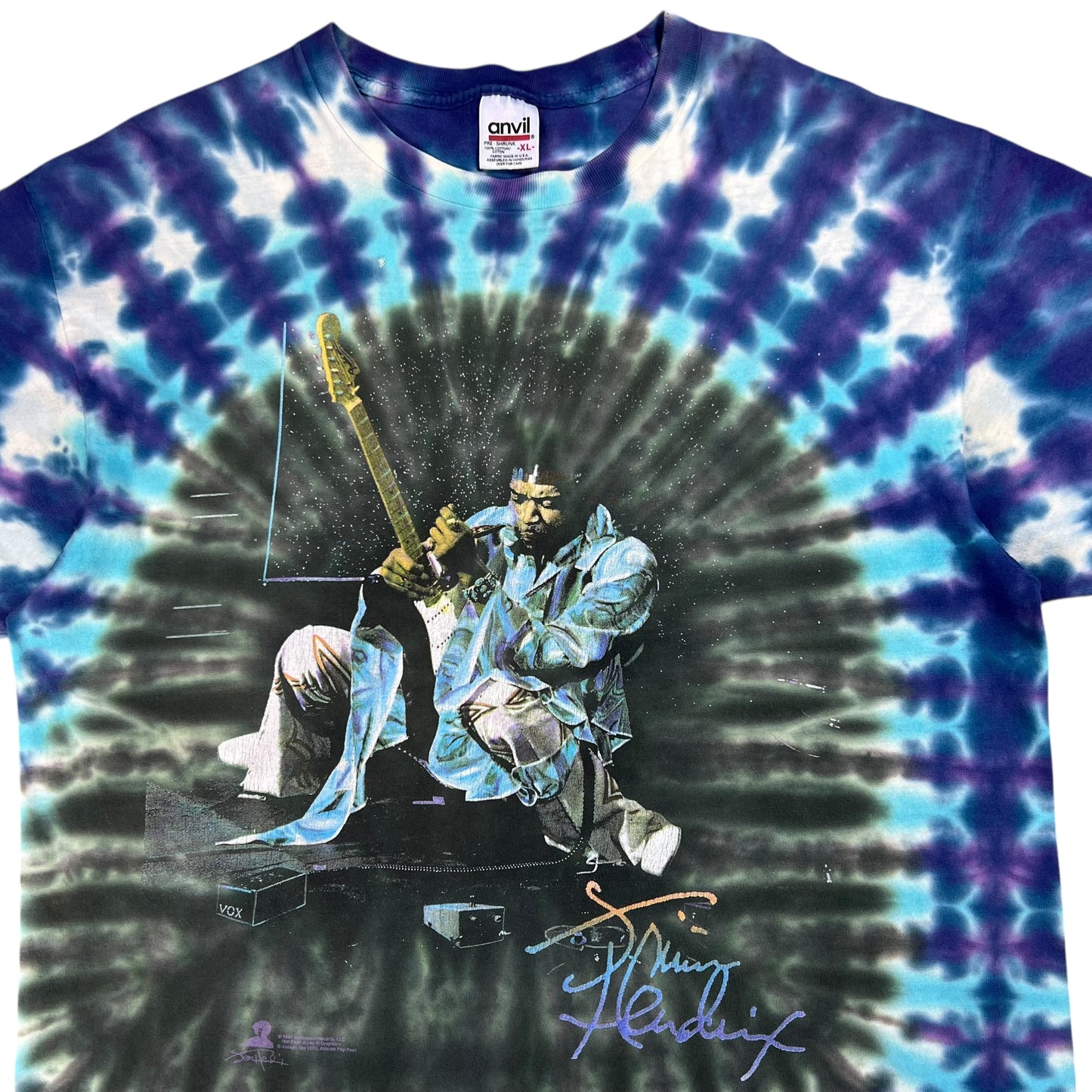 Vintage 1997 Jimi Hendrix Foxy Lady tie dye band tee (XL)