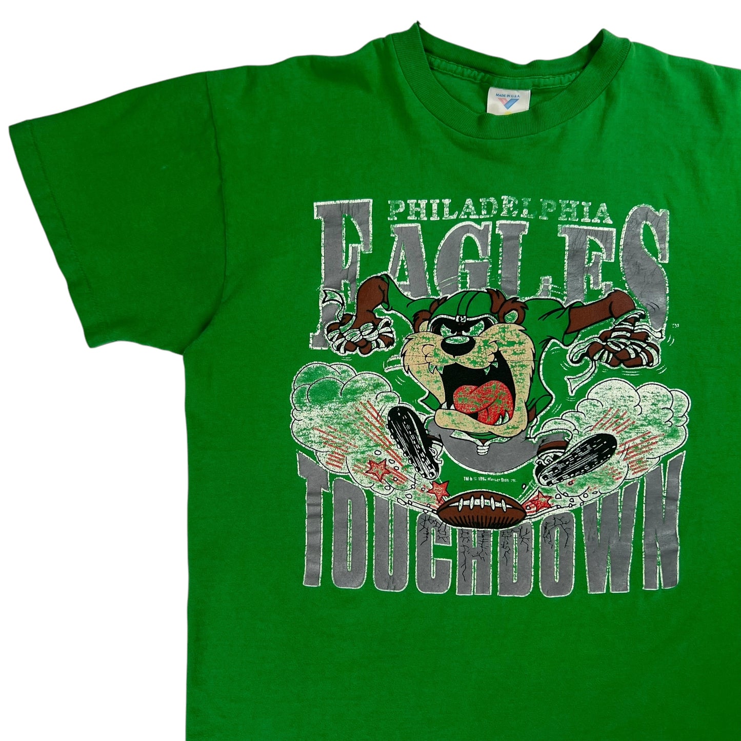 Vintage 90s Philadelphia Eagles Taz Looney Tunes Kelly Green tee (L)
