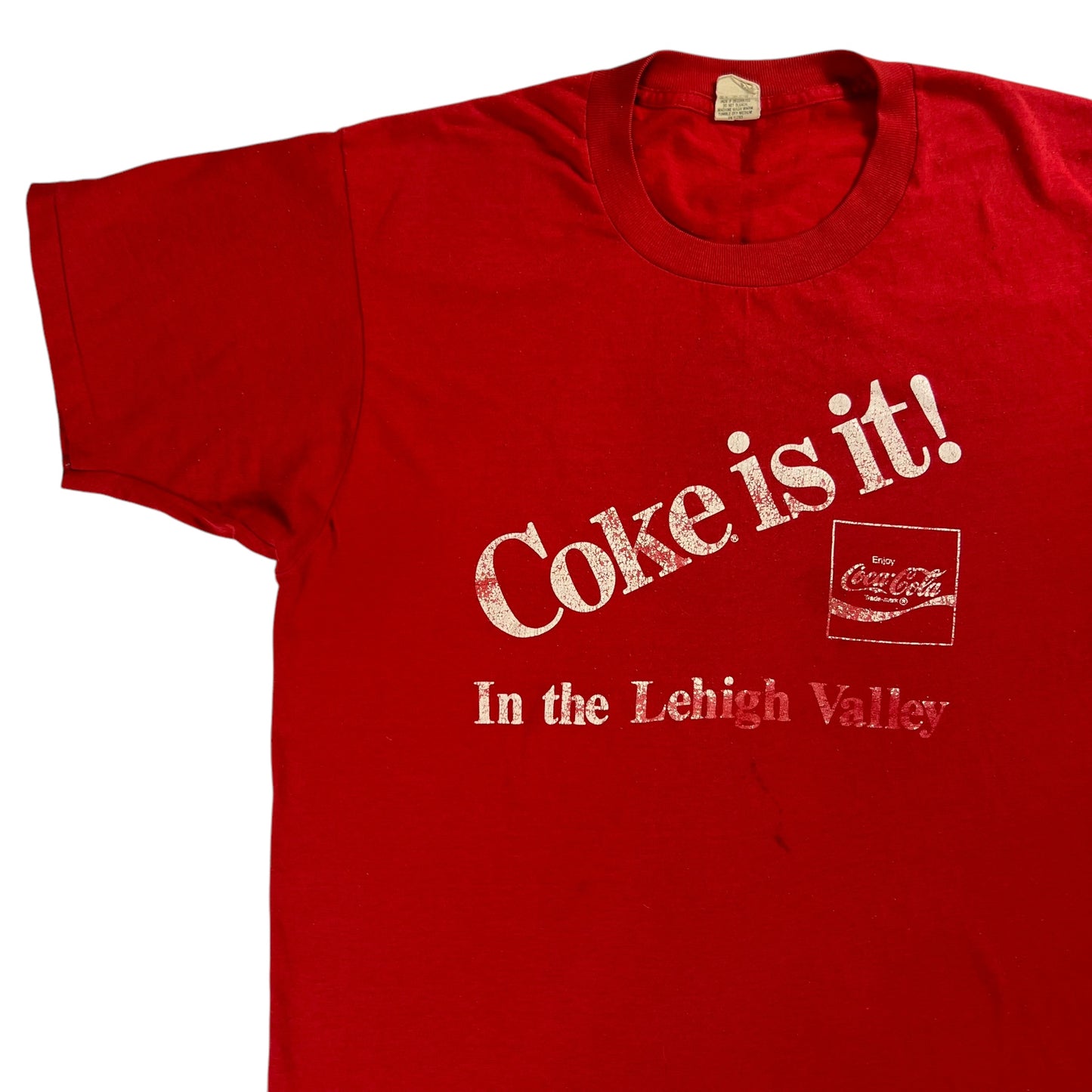 Vintage 80s Coke is it! Coca Cola faded tee (L)