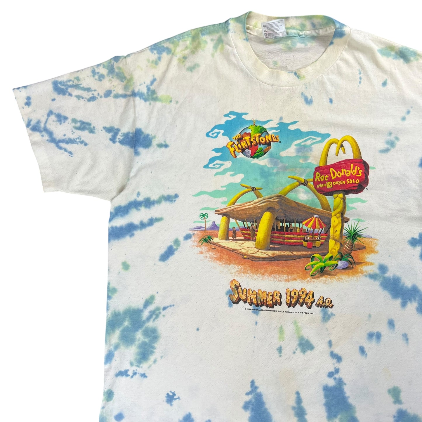 Vintage 1994 McDonald’s Flintstones tie dye tee (XL)