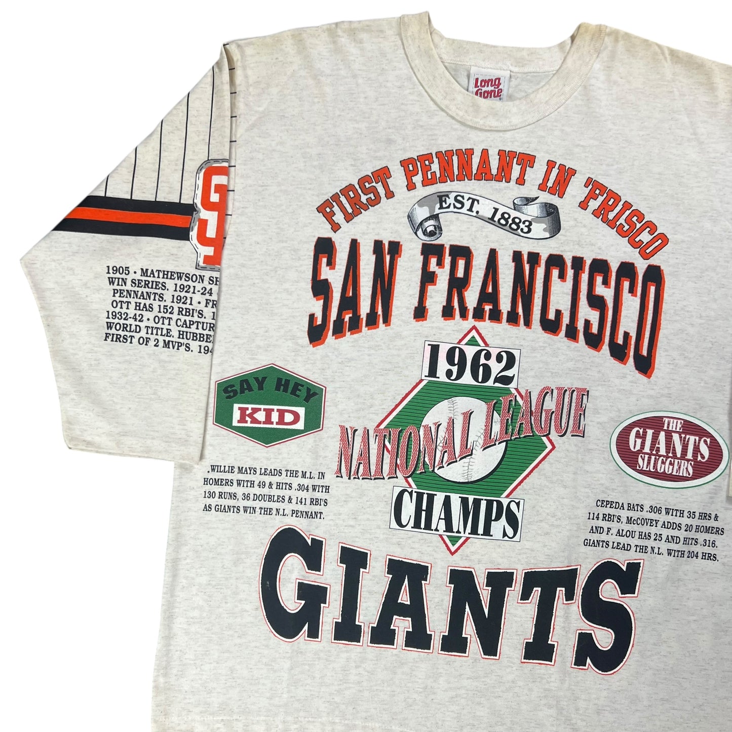 Vintage 90s Long Gone San Francisco Giants all over print shirt (XL) DS NWT