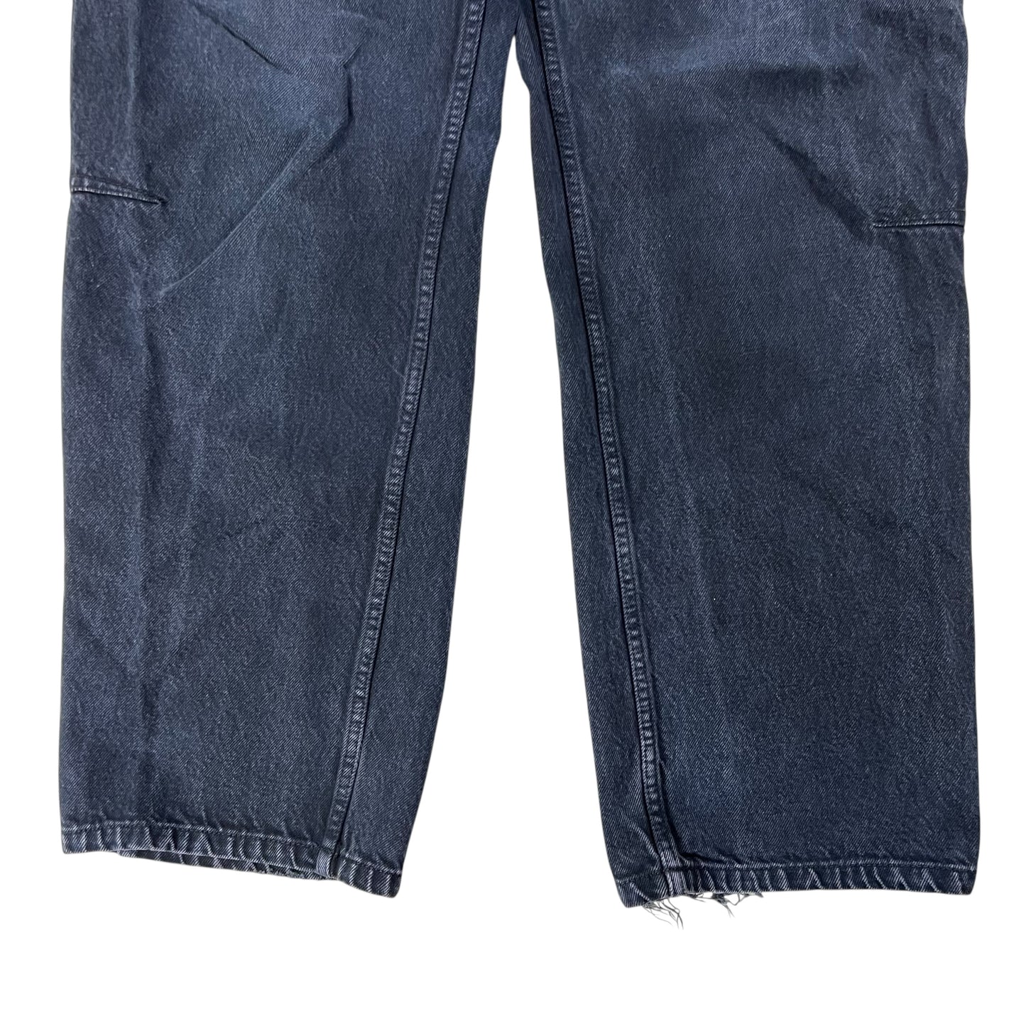 Vintage Y2K Anchor Blue double knee baggy black denim jeans (32x31)