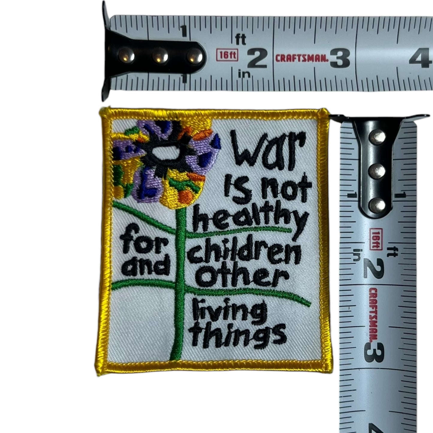 Vintage 90s War is not healthy for children and other living things patch